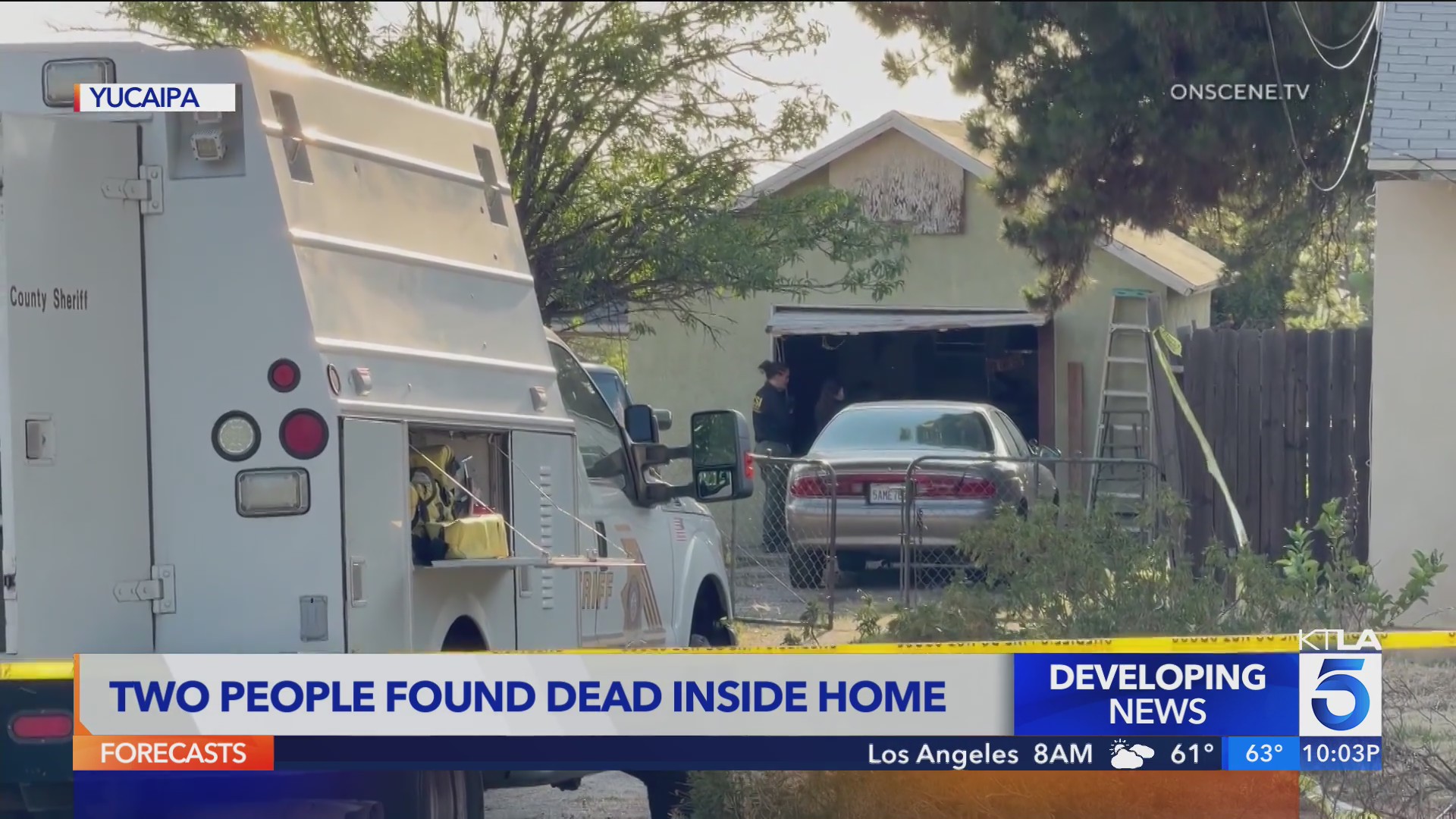 Two found dead inside Yucaipa home – KTLA