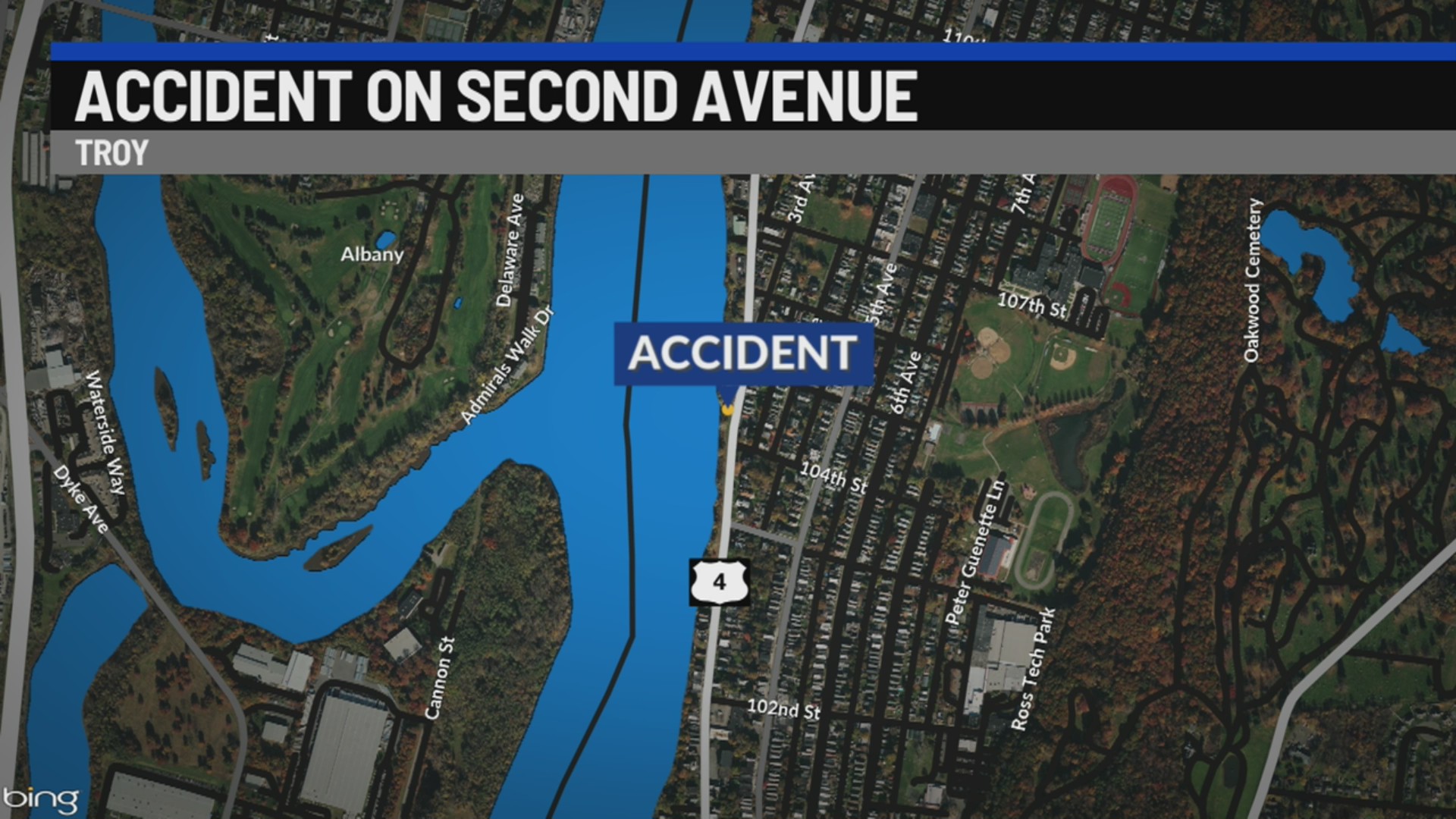 Accident on Second Avenue in Troy