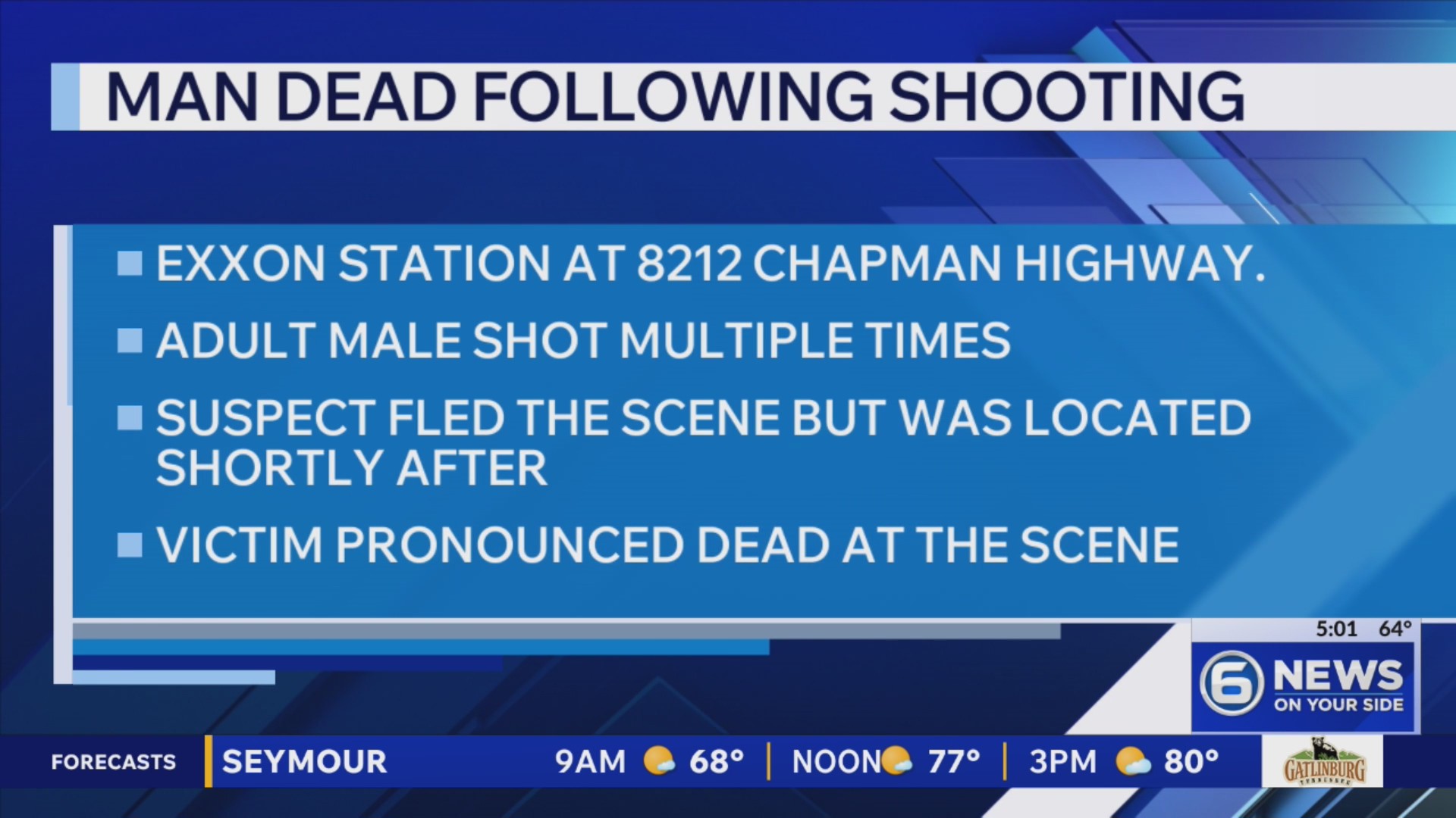 Man dead after shooting at South Knox County gas station, suspect in ...