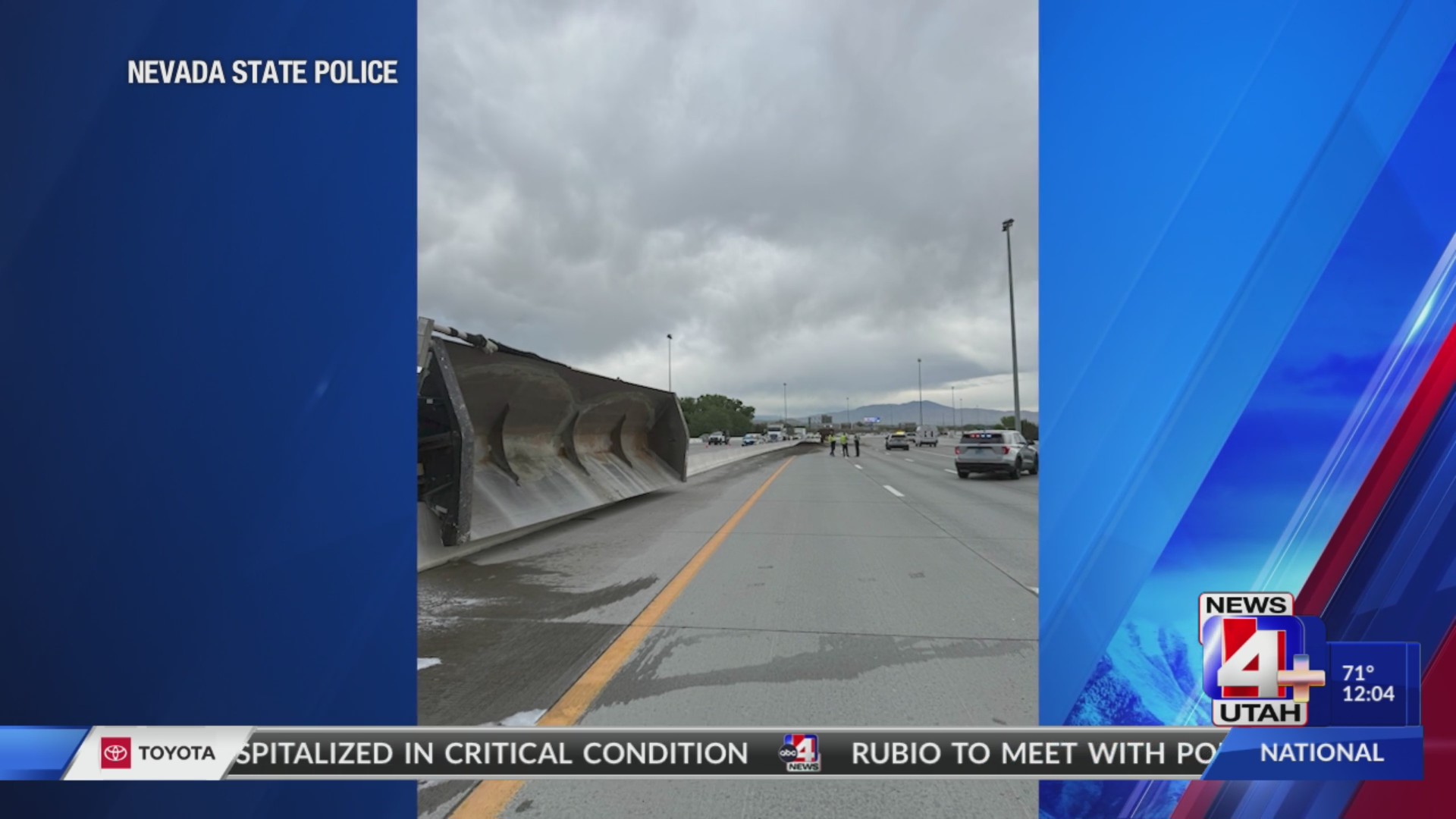 Dump truck rollover in Reno – ABC4 Utah