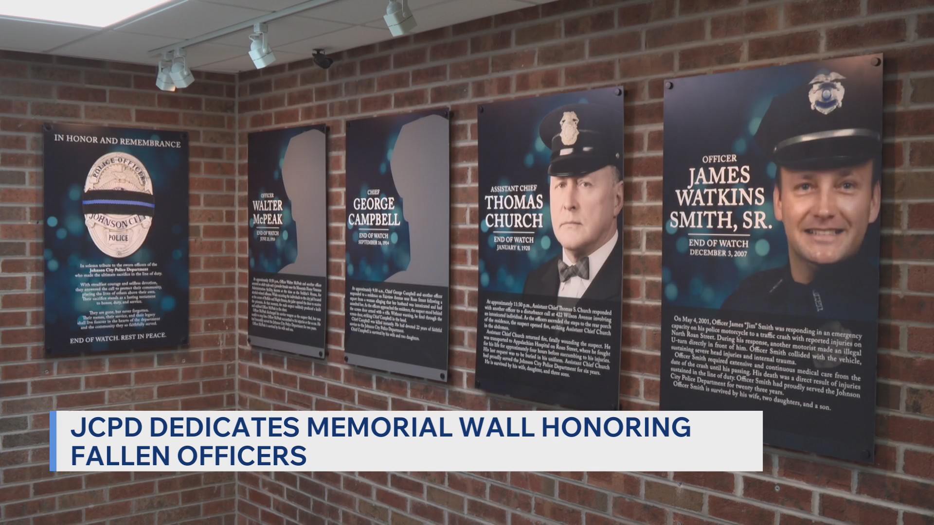 Jcpd JCPD dedicates memorial wall honoring 4 fallen officers – WJHL | Tri ...