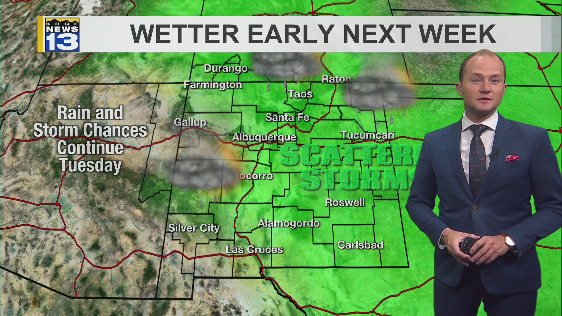Storm chances increase statewide early next week – KRQE NEWS 13 ...