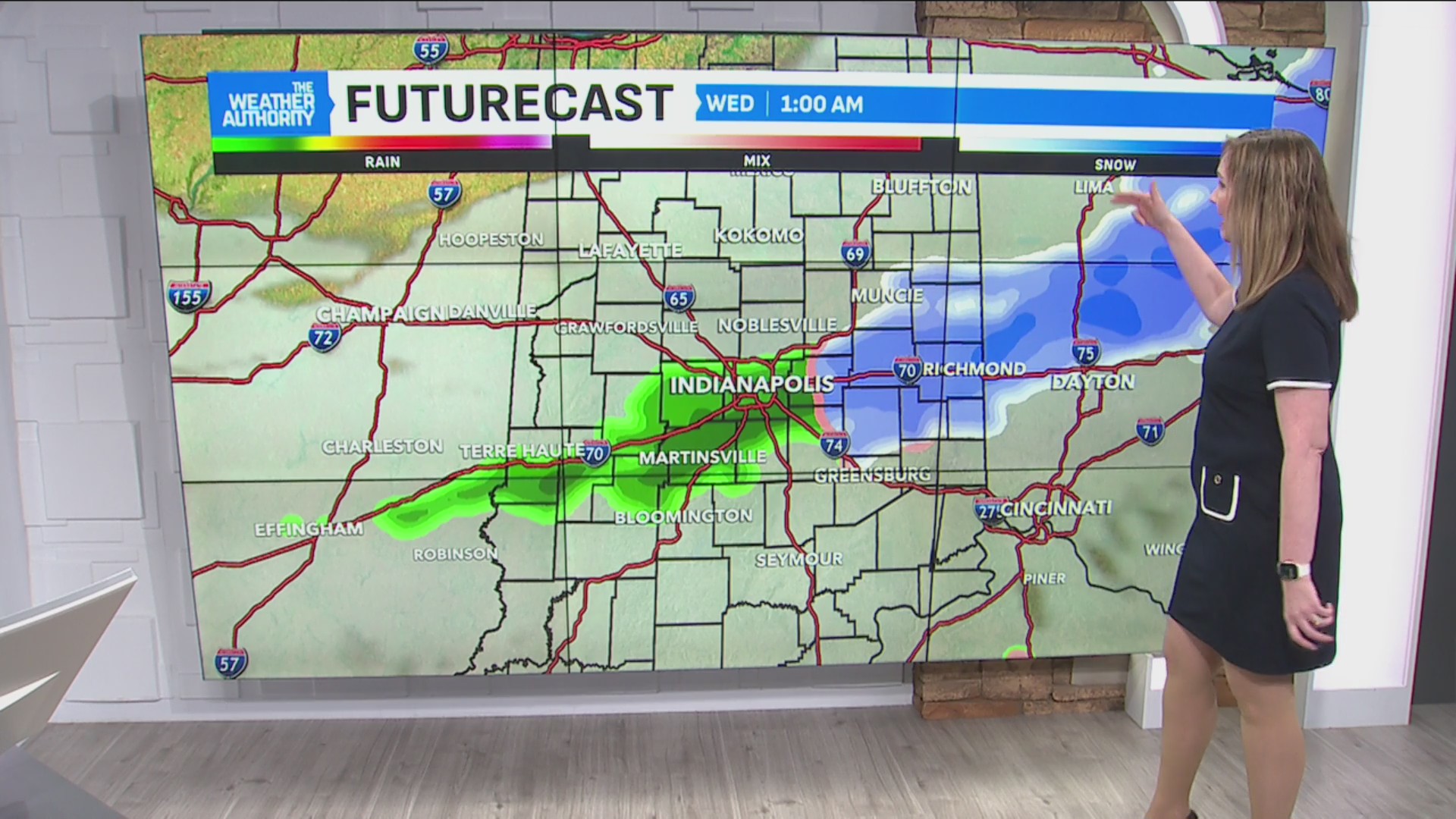 Breezy and not as cold; timing rain and snow – Fox 59