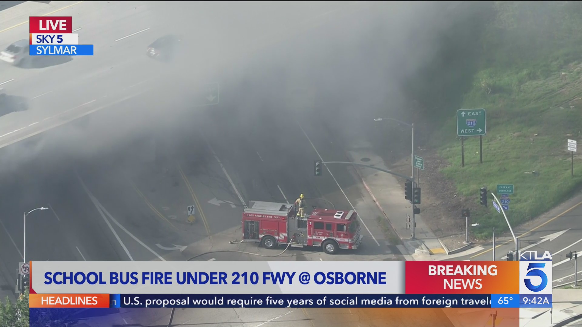 Electric school bus catches fire in San Fernando Valley – KTLA