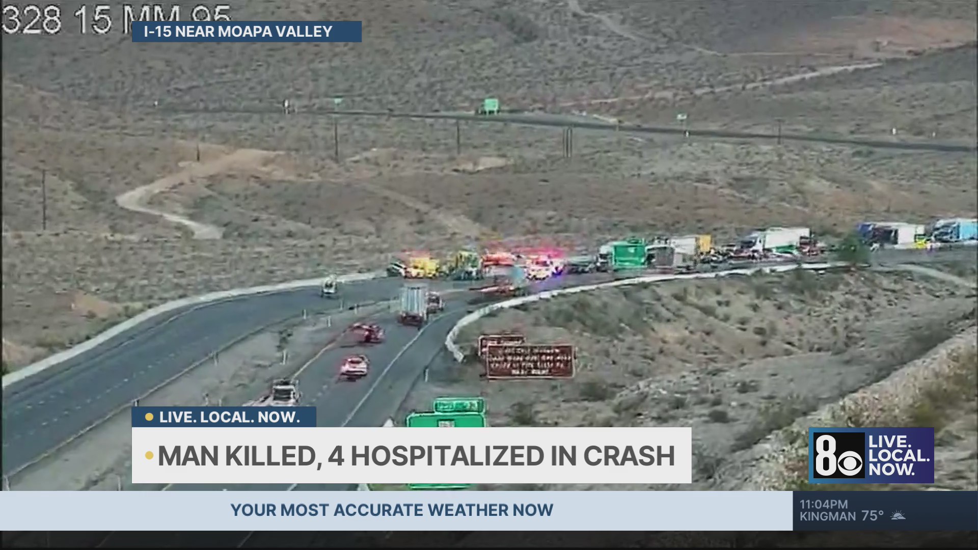 Fatal crash shuts down northbound I-15 in Clark County – KLAS