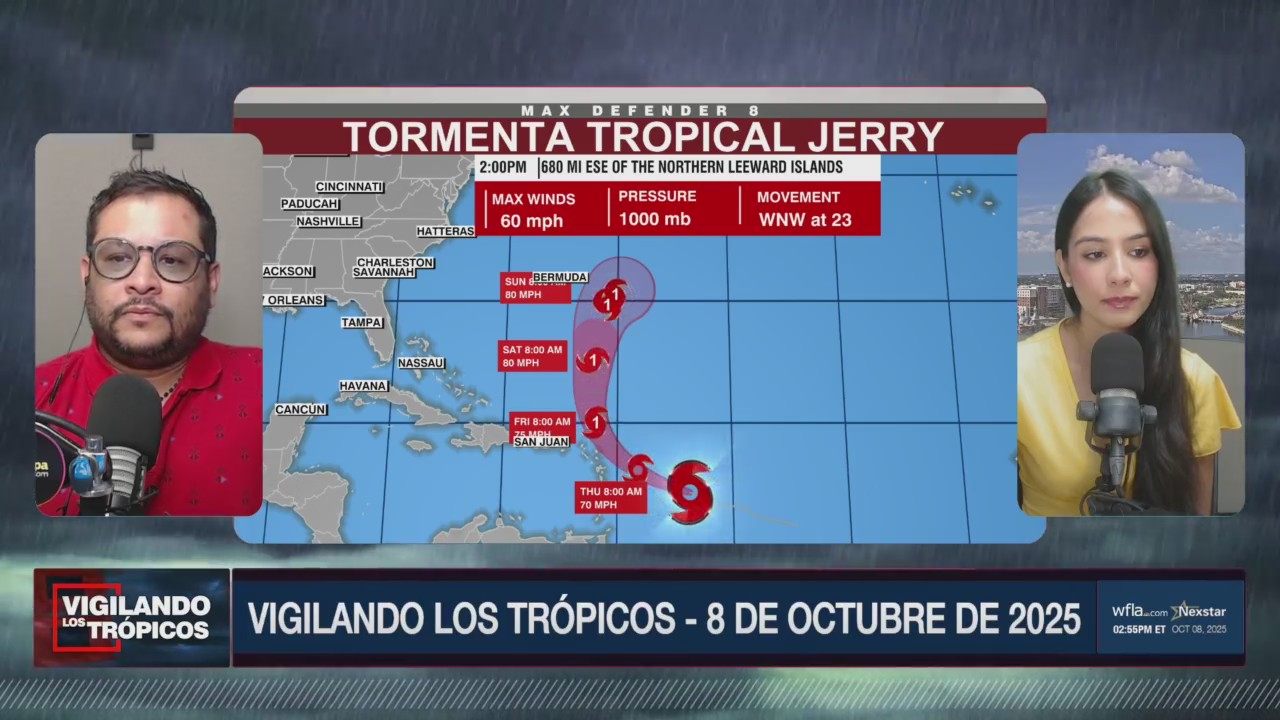 Vigilando el paso de la tormenta tropical Jerry en el Atlántico
