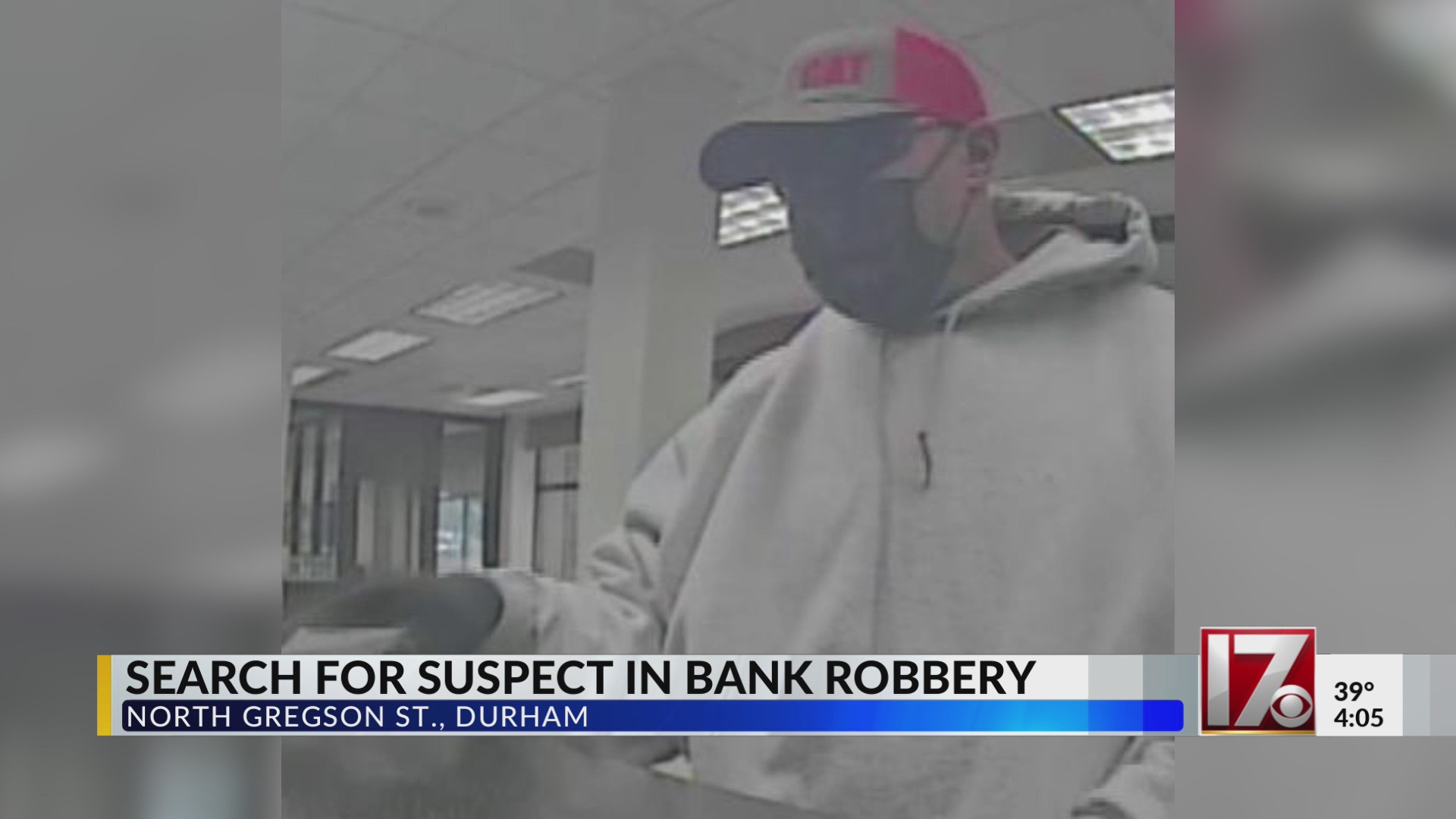Search for suspect in Durham bank robbery – CBS17.com