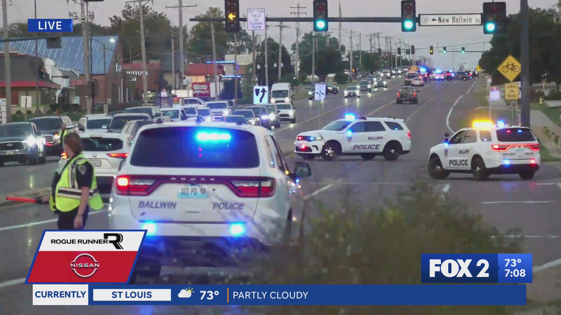 Pedestrian struck by vehicle in Ballwin, portion of Manchester Road ...