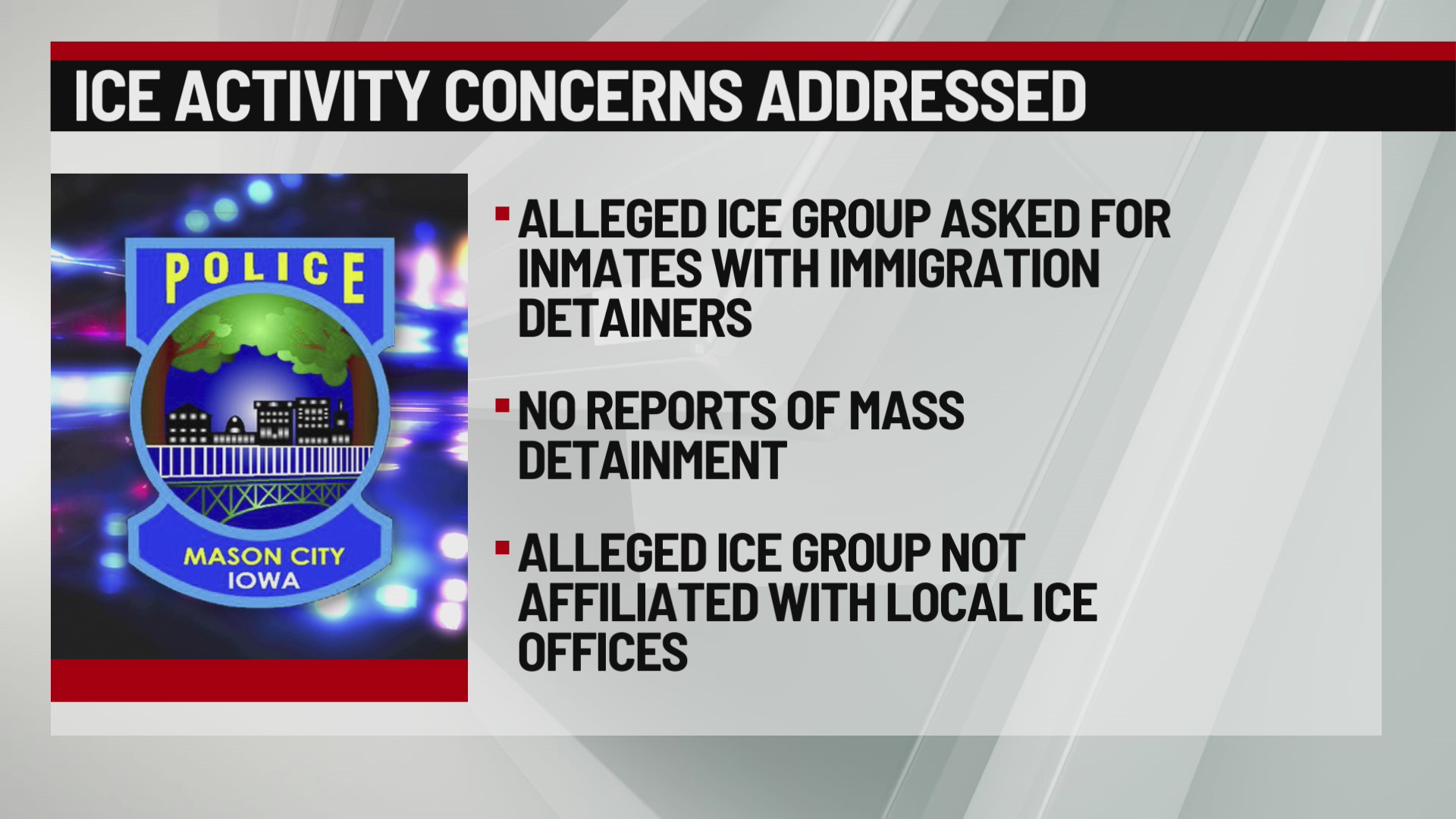 Mason City PD addresses reported ICE activity in Cerro Gordo County ...