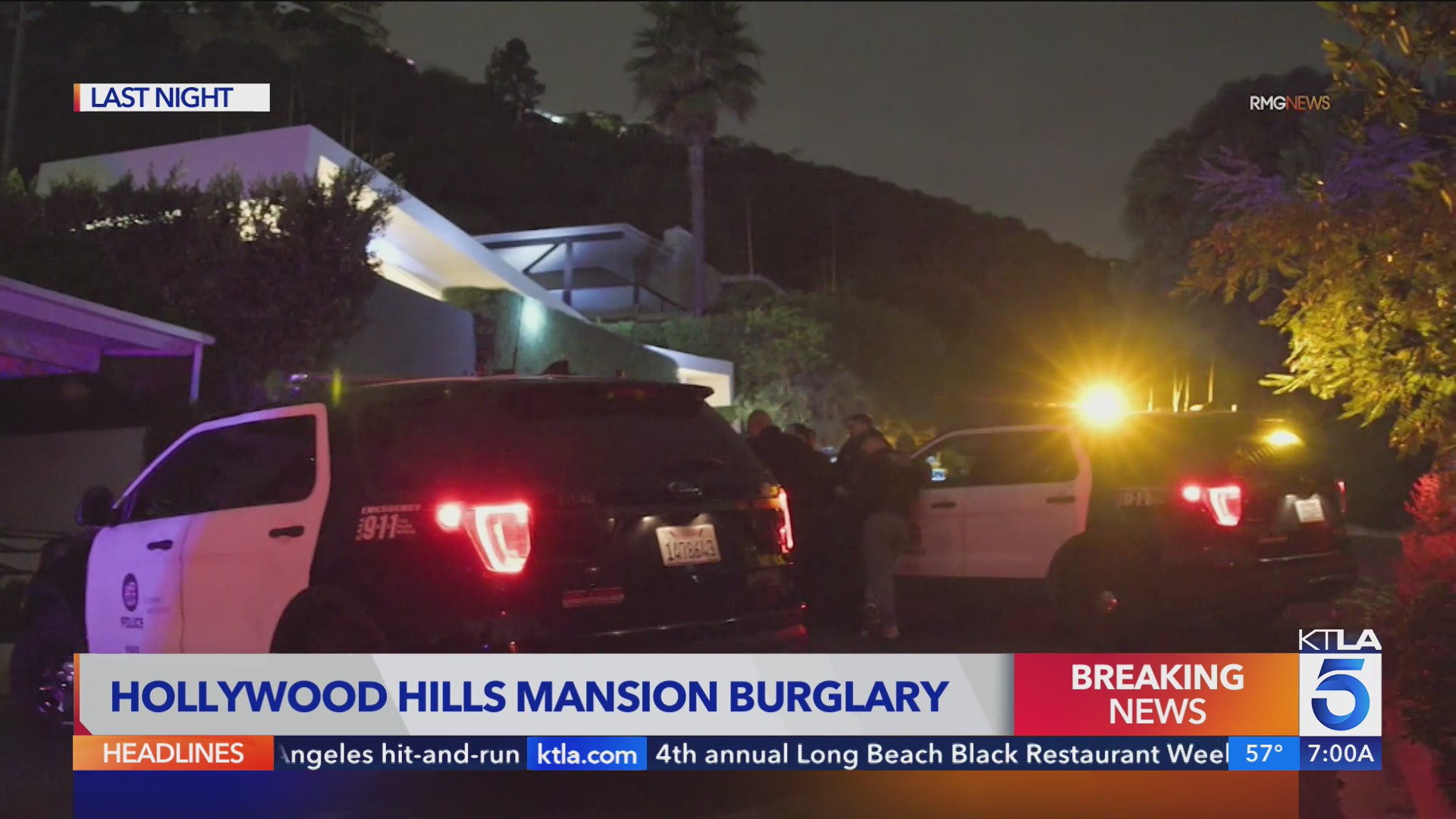 Officers swarm luxury Hollywood Hills mansion after burglary report – KTLA
