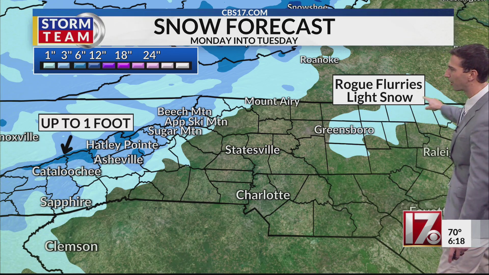 Central NC freeze warning, possible flurries Mon. night – CBS17.com