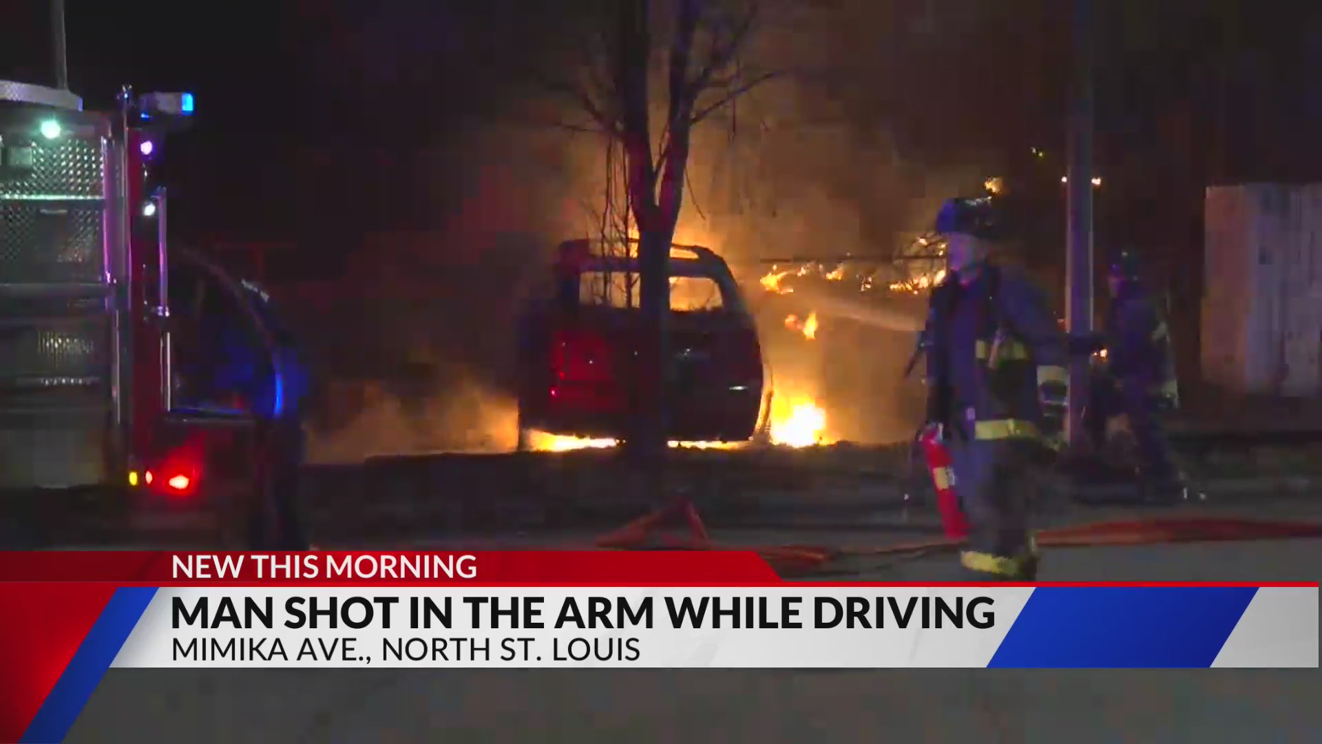 Car bursts into flames after man with gunshot wound crashes in north St ...
