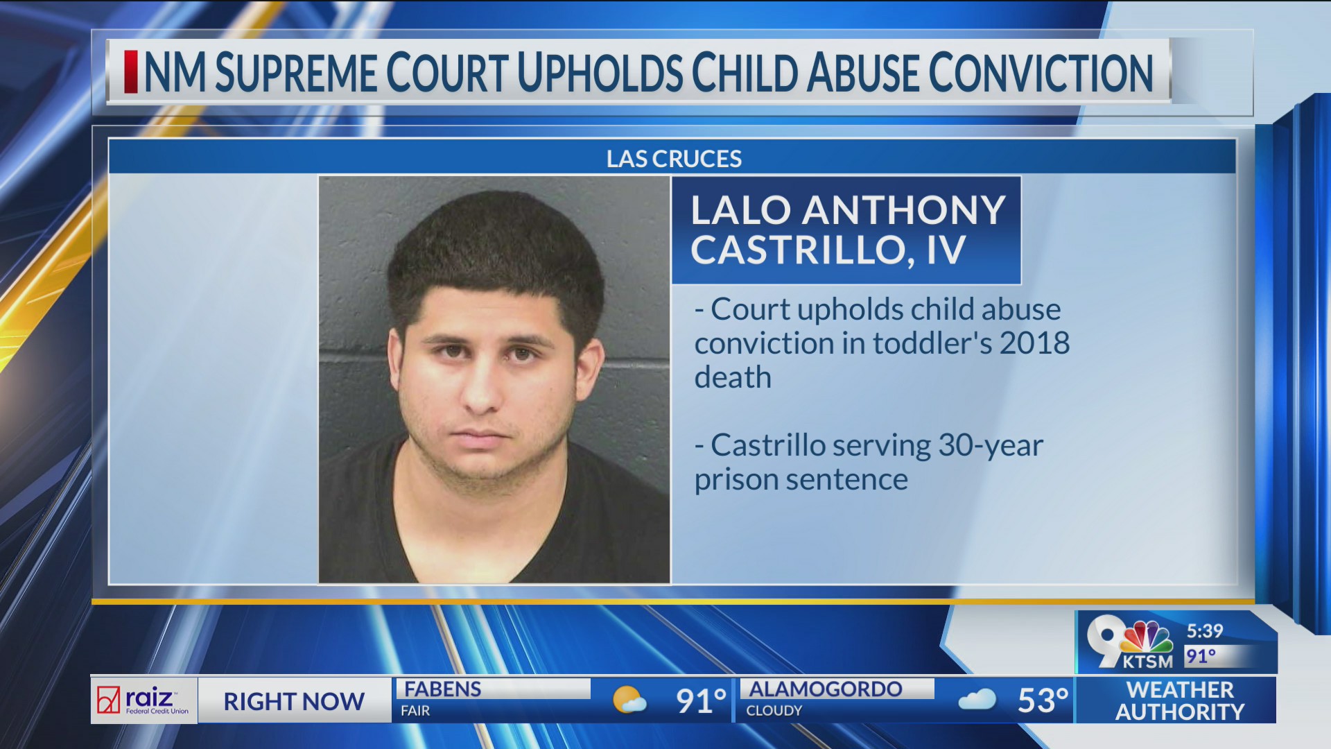 Man’s conviction upheld in NM toddler’s death – KTSM 9 News