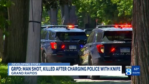 GRPD: Man shot, killed after charging police with knife – WOODTV.com