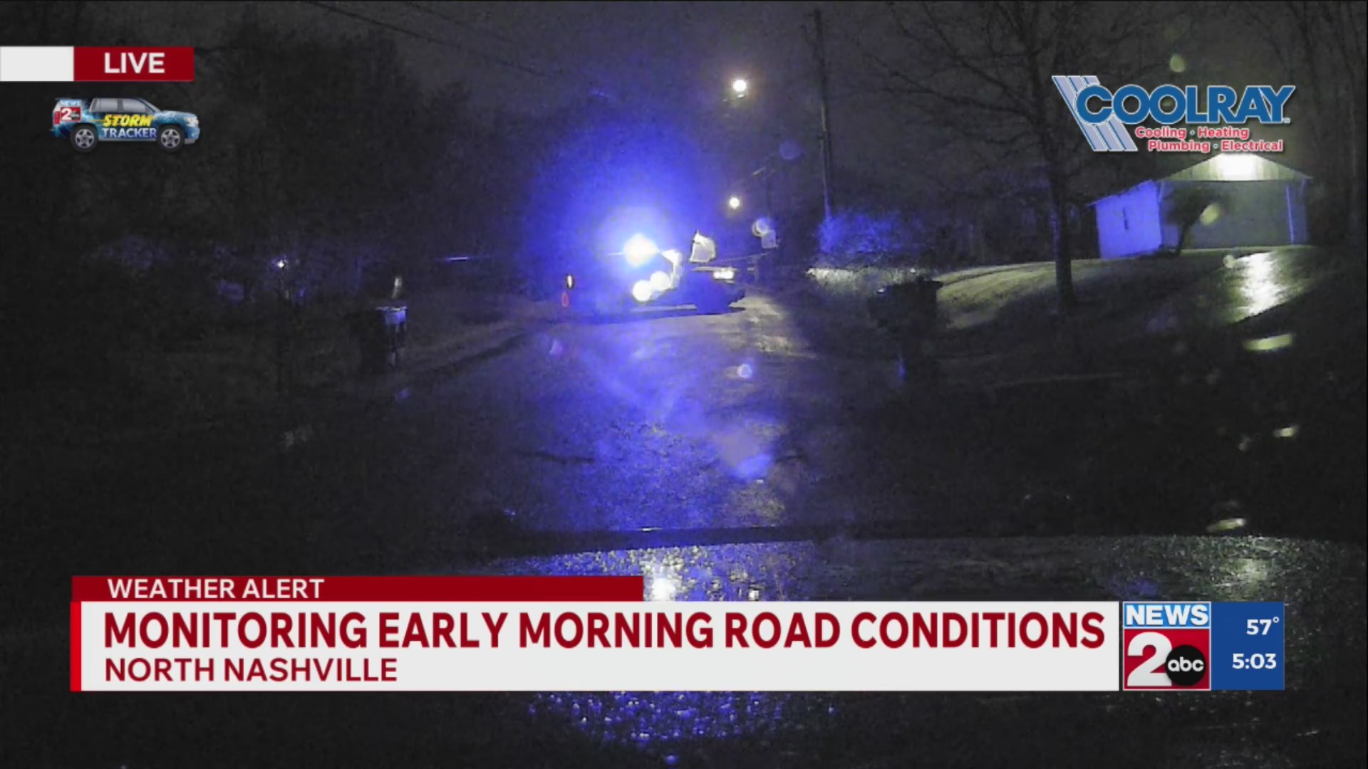 Monitoring early morning road conditions in Nashville – WKRN News 2
