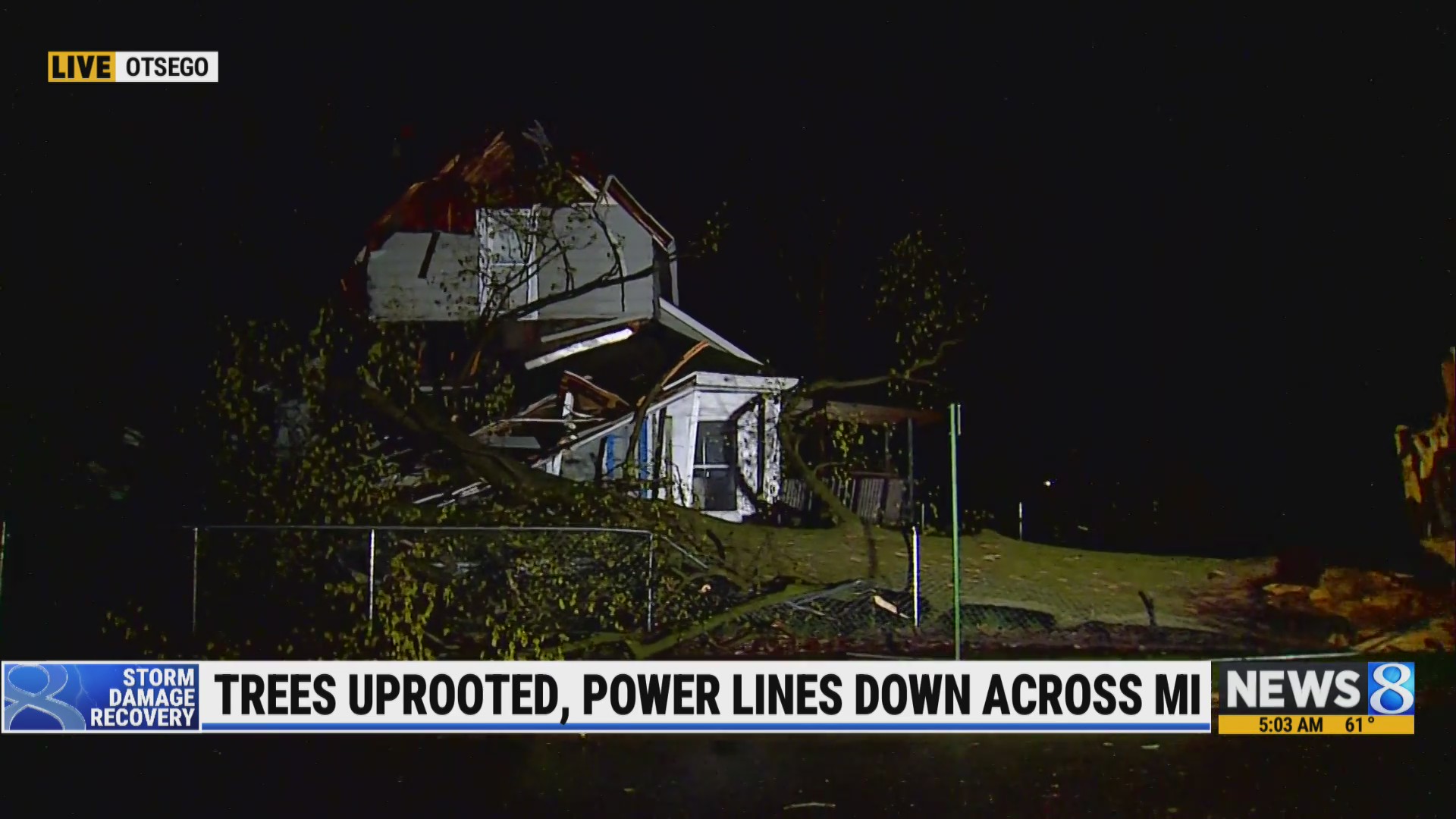 Trees uprooted, power lines down after storms – WOODTV.com