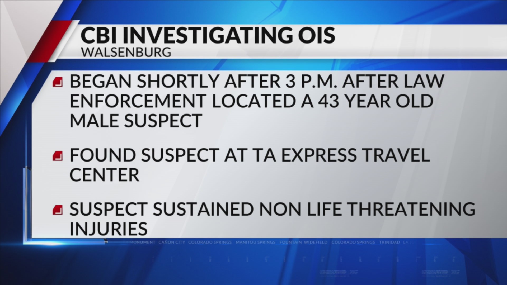 Officer-involved shooting under investigation in Walsenburg – FOX21 ...