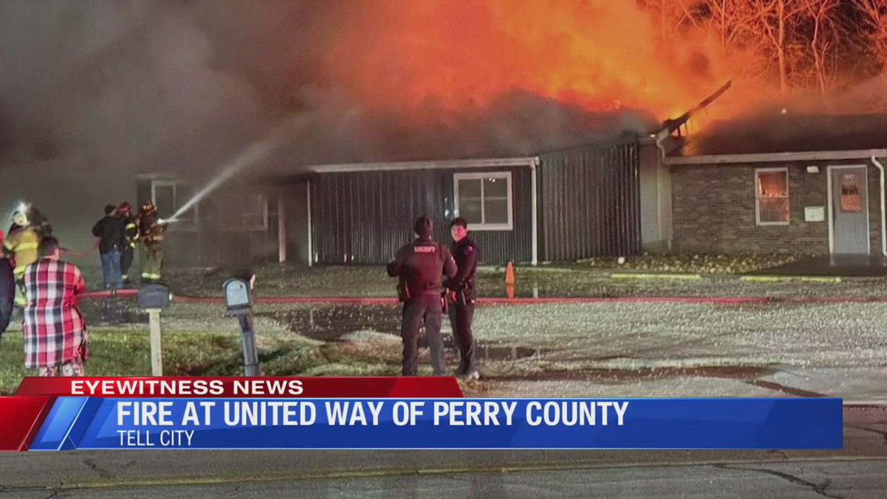 Fire crews battling fire at Perry County United Way building ...