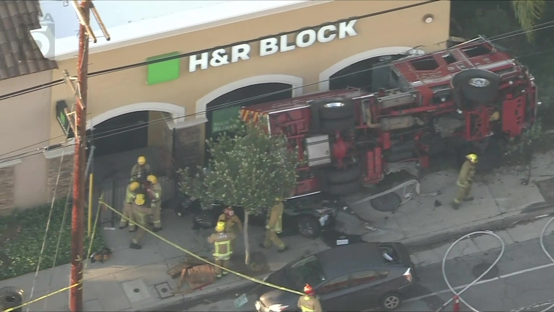 Sunland overturned fire truck crash – KTLA