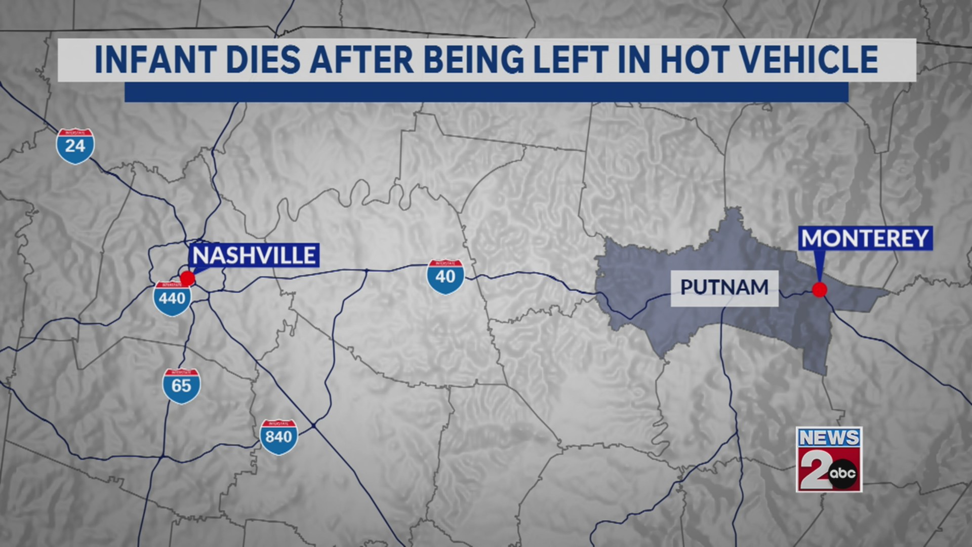 Infant dies after being left in hot car in Putnam County – WKRN News 2