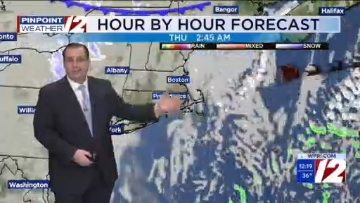 WPRI 12 Weather Forecast for 12/23/25: Snow and rain showers into the ...