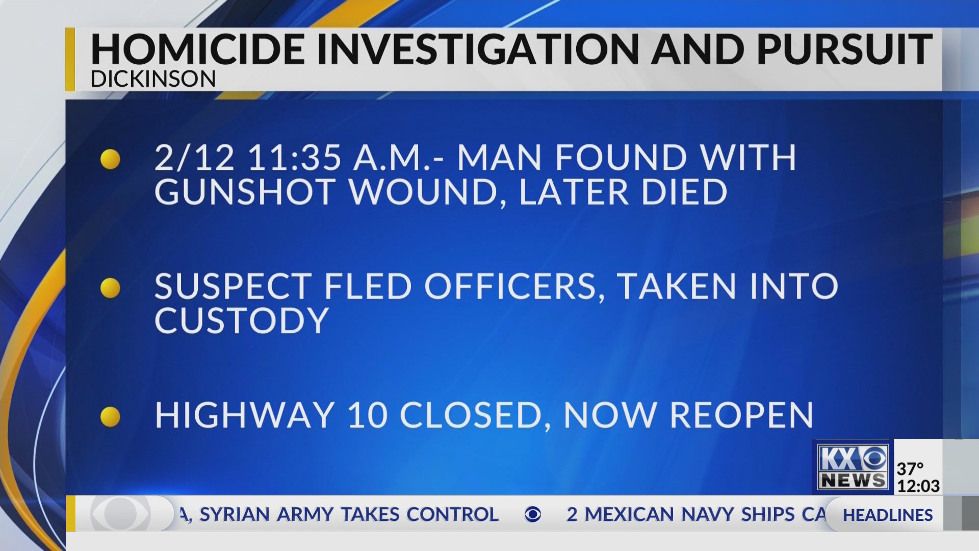 45-year-old man reported dead with gunshot wound near Dickinson – KX NEWS