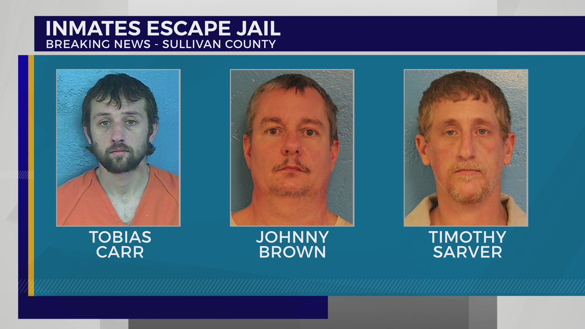Murder suspect among 3 escaped Sullivan County Jail inmates – WJHL ...