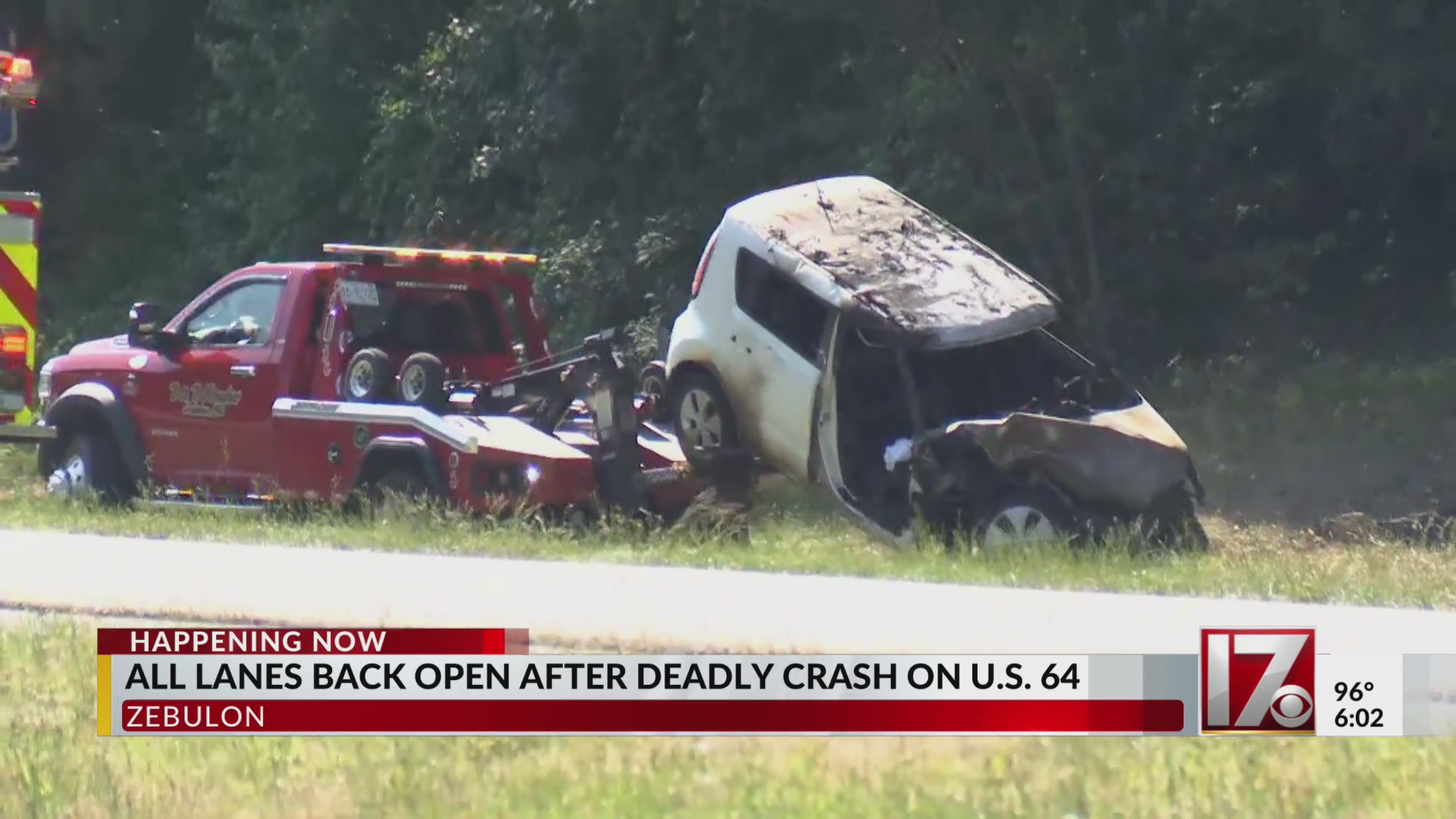 U.S. 64 in Wake County reopens after deadly crash – CBS17.com