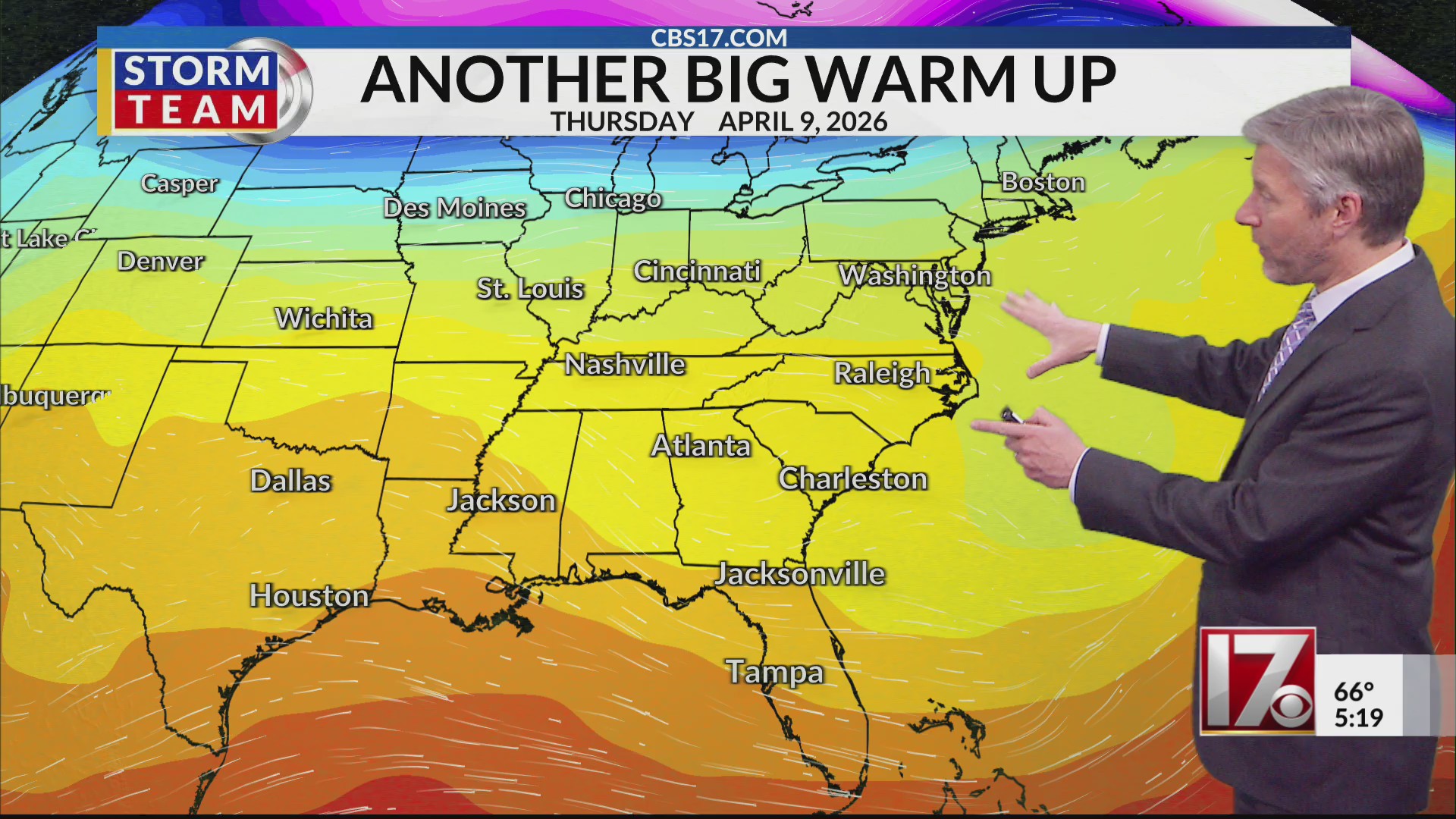 Big warmup comes to central NC with temps in the 80s – CBS17.com