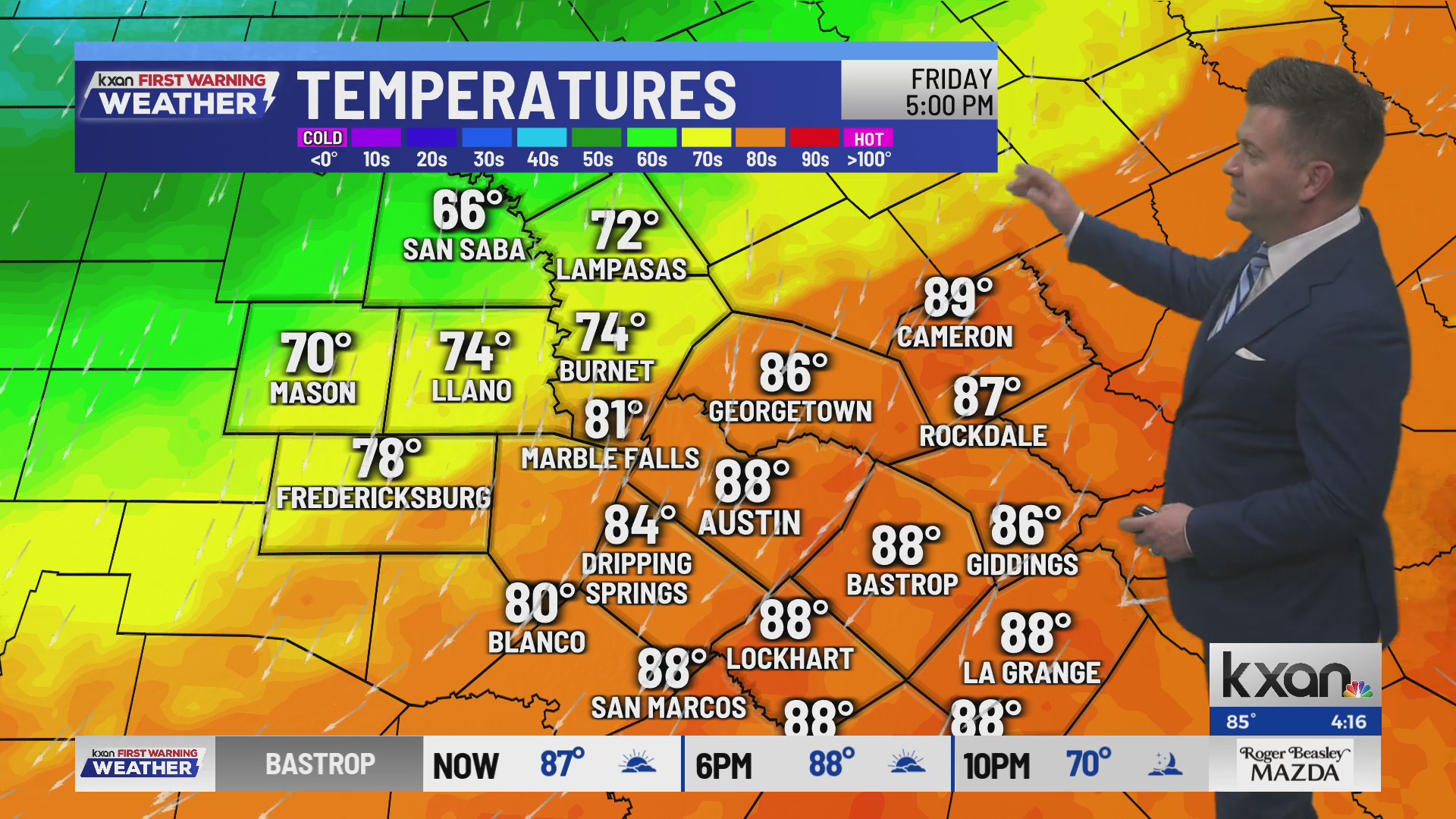 Arriving cold front brings a much cooler Saturday | KXAN Forecast (Mar ...