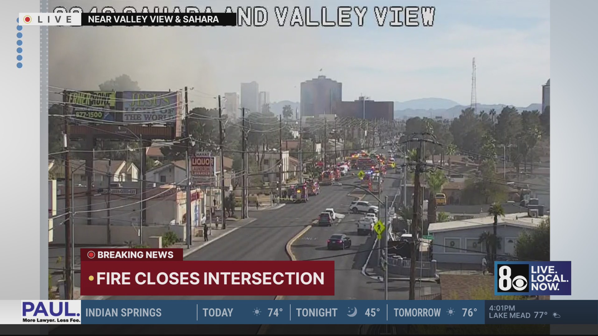 Las Vegas apartment fire in central Las Vegas valley, no injuries ...