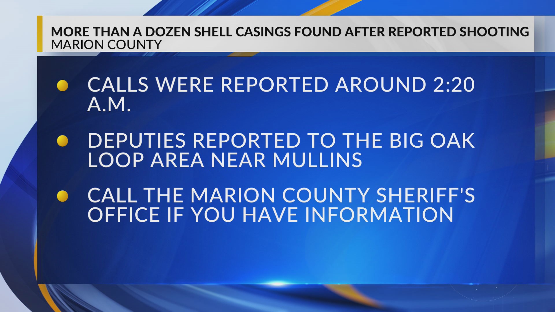 Marion County deputies recover more than a dozen shell casings after ...