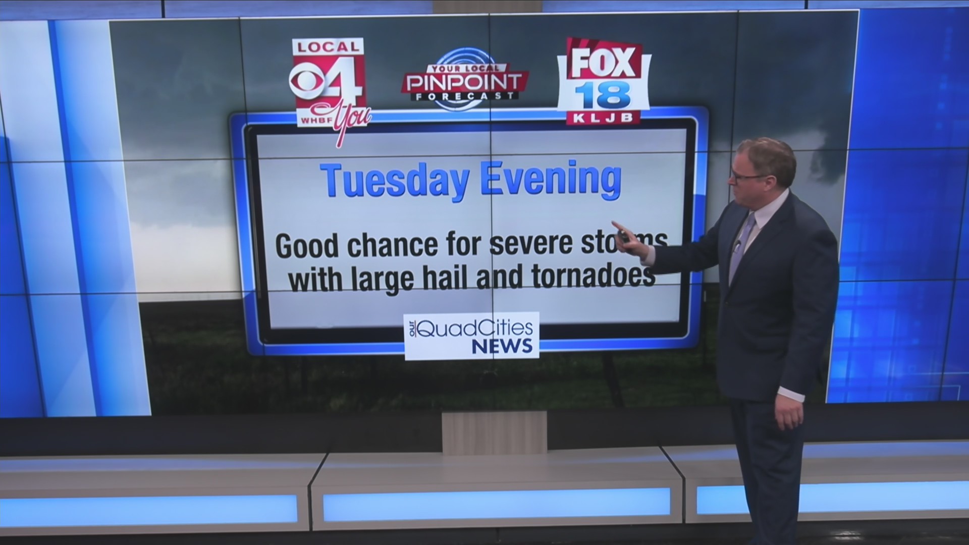 Large hail and tornadoes possible around Quad Cities Tuesday night ...