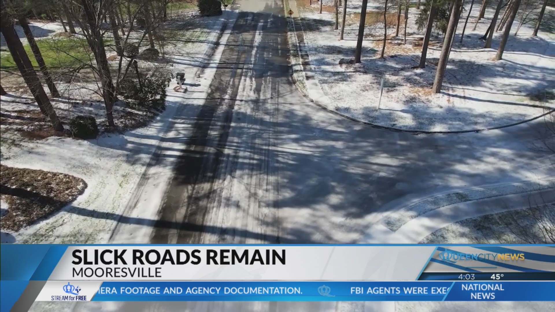 Slick roads remain after weekend winter storm – Queen City News