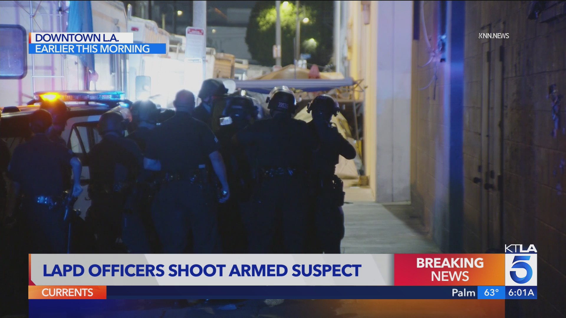 Armed suspect shot by LAPD in Downtown L.A. – KTLA