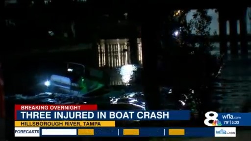 3 hurt in late-night Tampa boat crash – WFLA