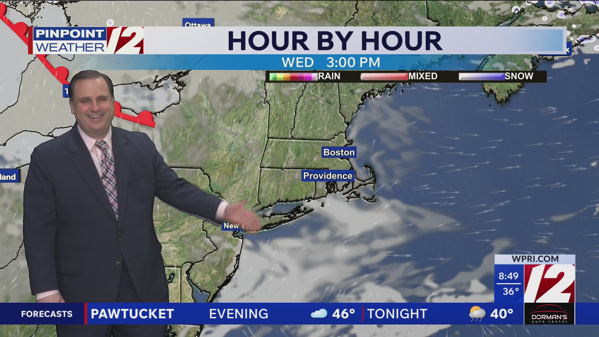 WPRI 12 Weather Forecast for 3/25/26: Dry and cool today; showers next ...