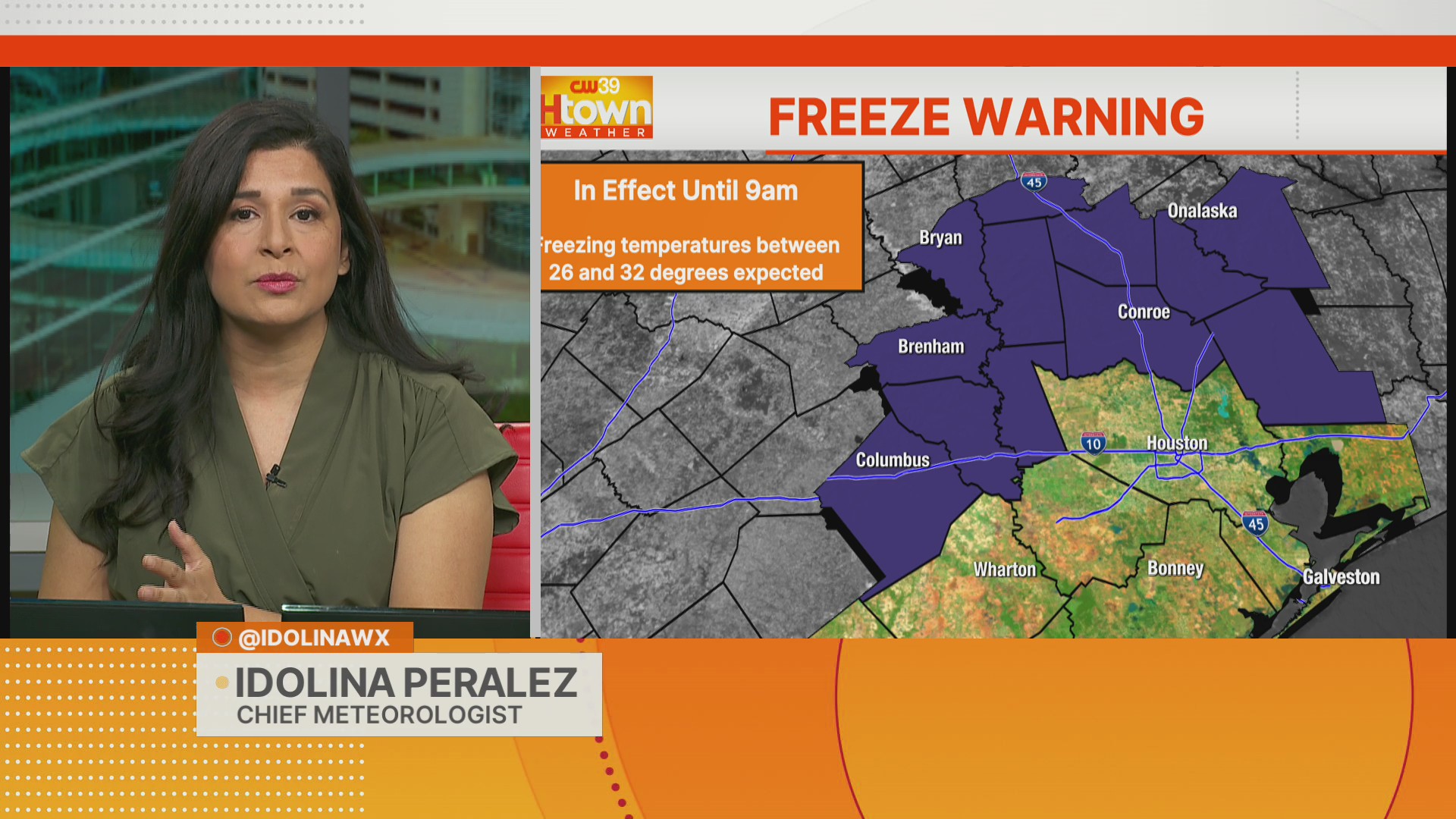 Freeze Warning for northern counties till 9 a.m. – CW39 Houston