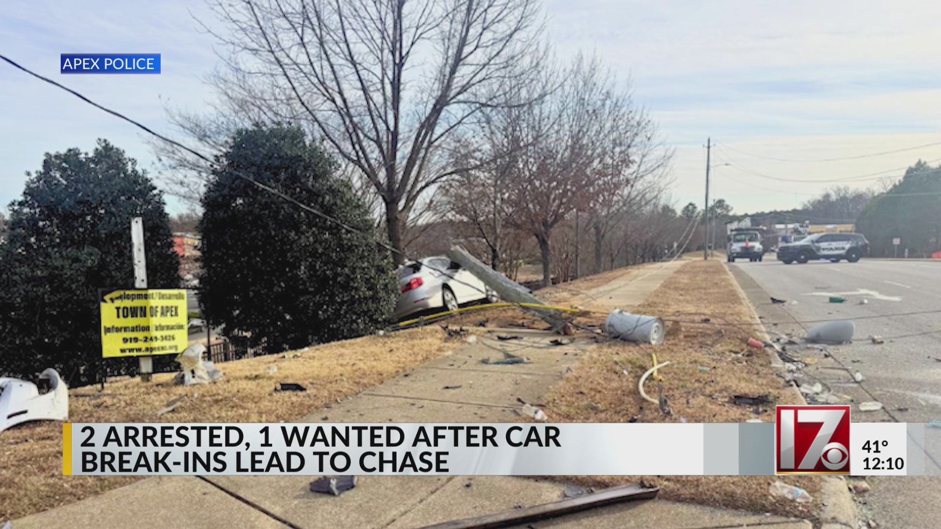 Two arrested, one wanted after car break-ins lead to chase in Apex ...