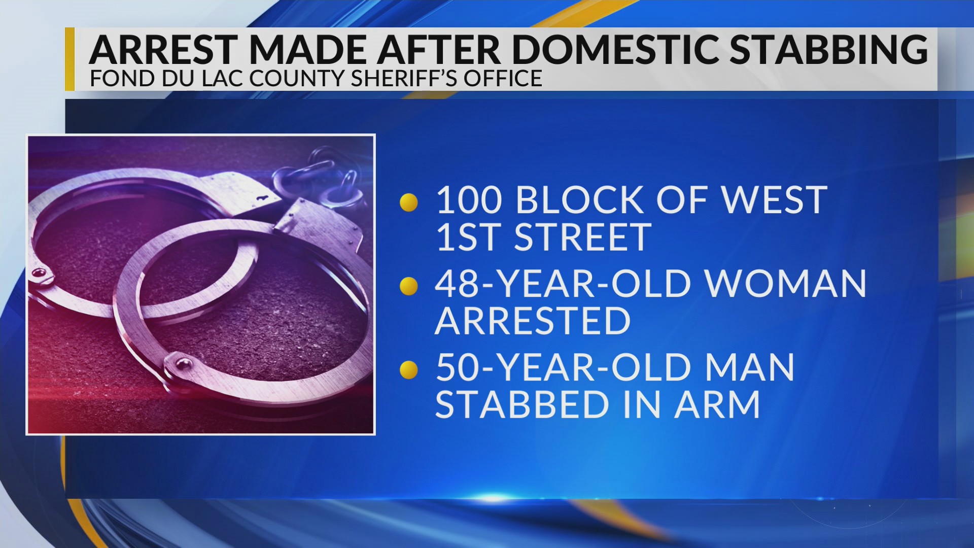 Woman taken into custody for stabbing man in Fond du Lac – WFRV Local 5 ...