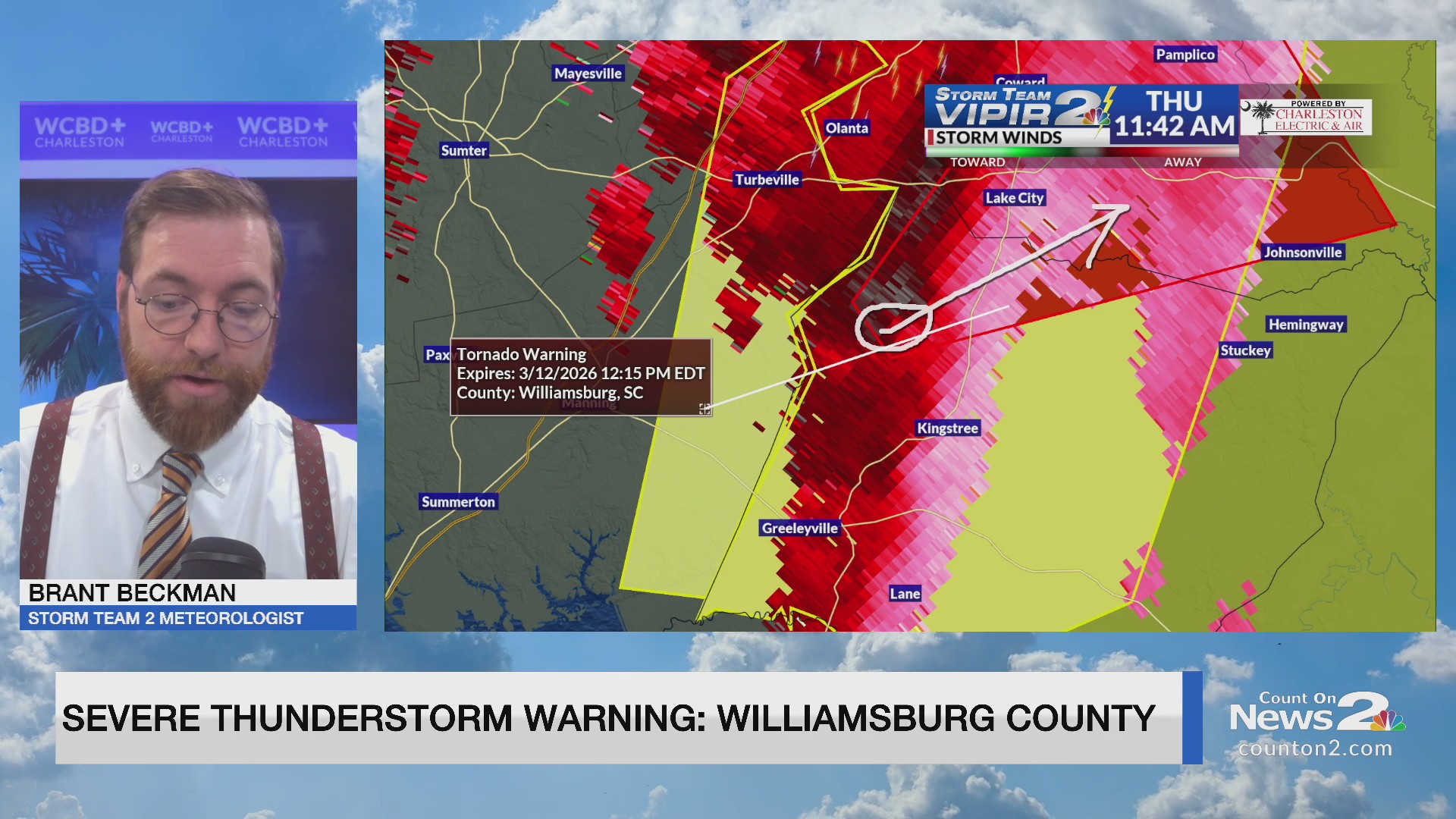 Storm Team 2 tracks tornado warning, severe storms – WCBD News 2