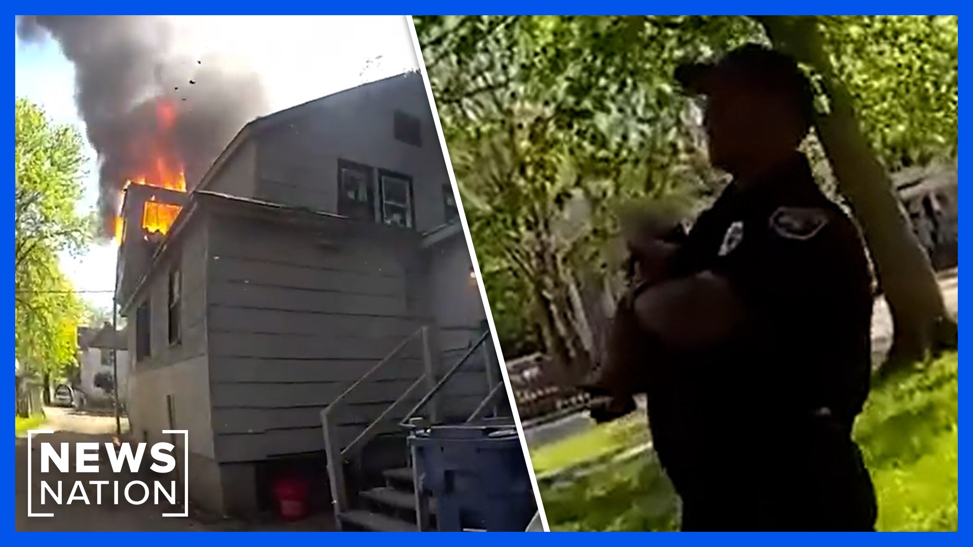 Michigan officer catches baby thrown out of window in house fire rescue ...