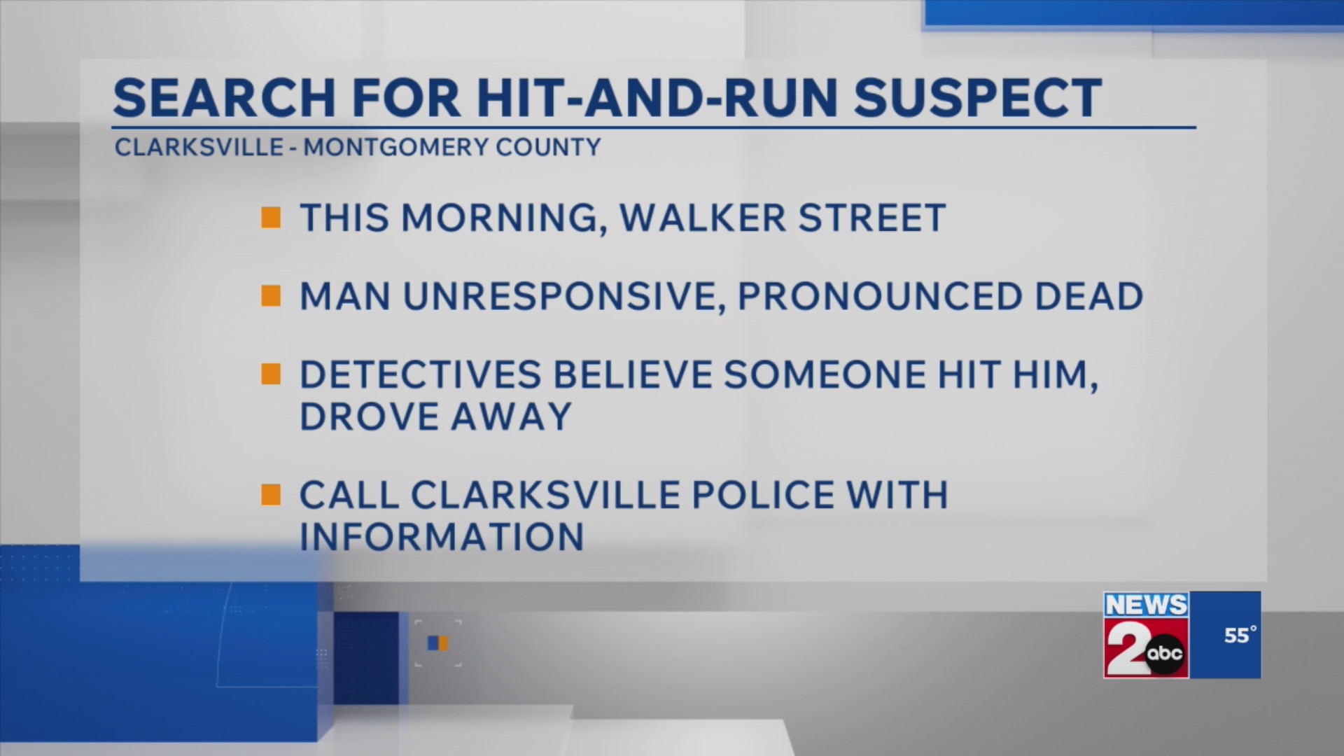 Hit-and-run investigation underway after man dies in Clarksville – WKRN ...