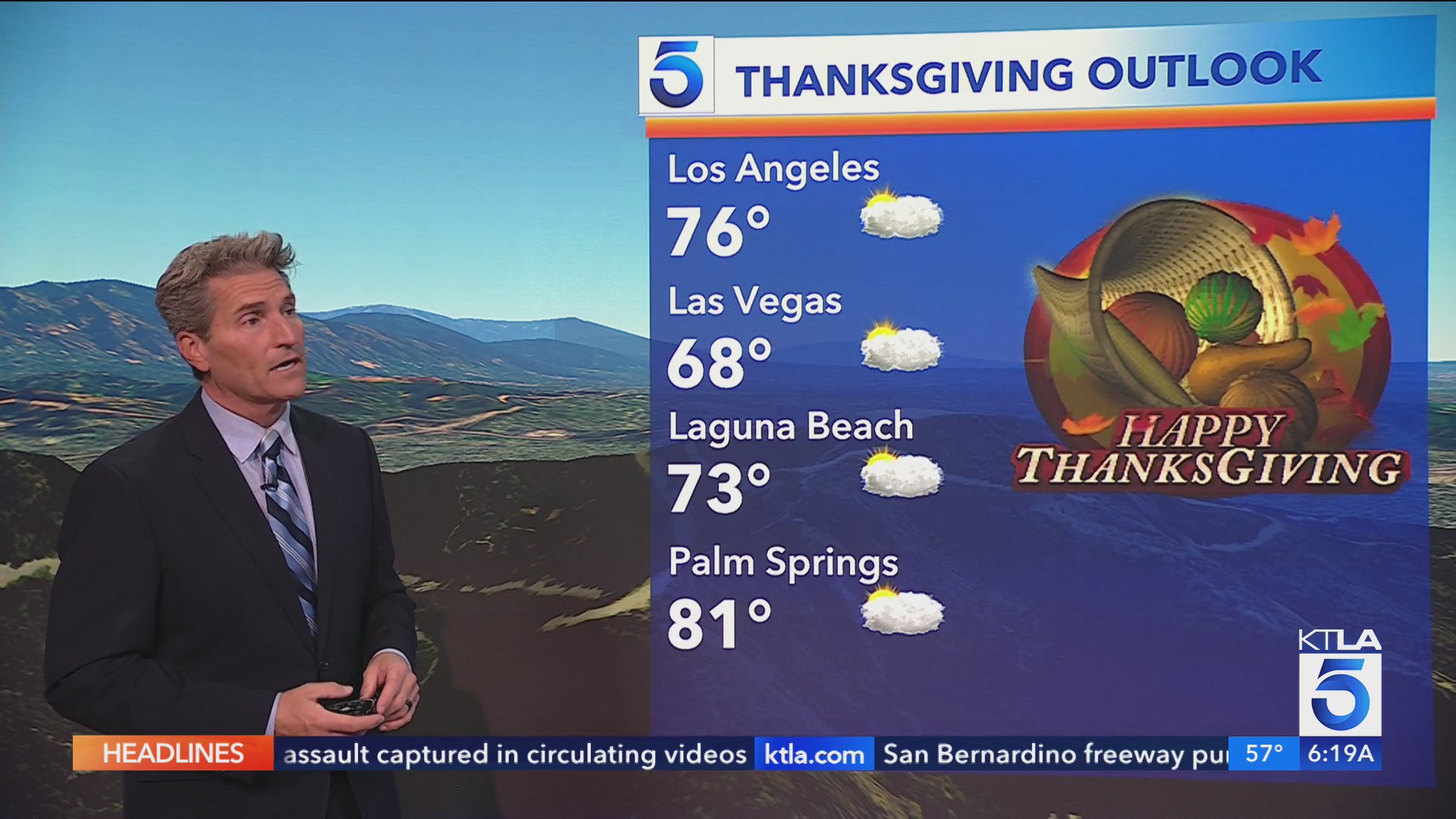 Mostly sunny and dry through Thanksgiving; chance of weekend rain – KTLA