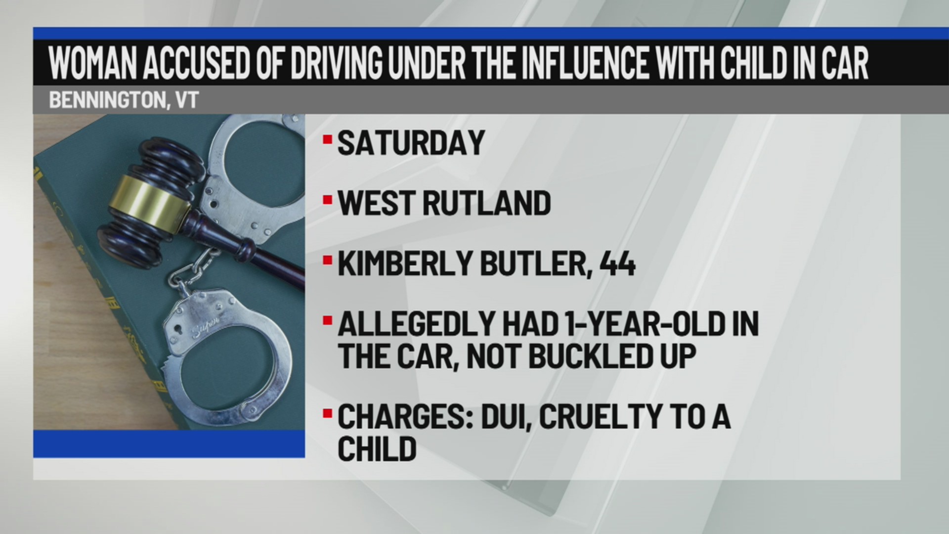 Bennington woman accused of driving drunk with unrestrained baby ...