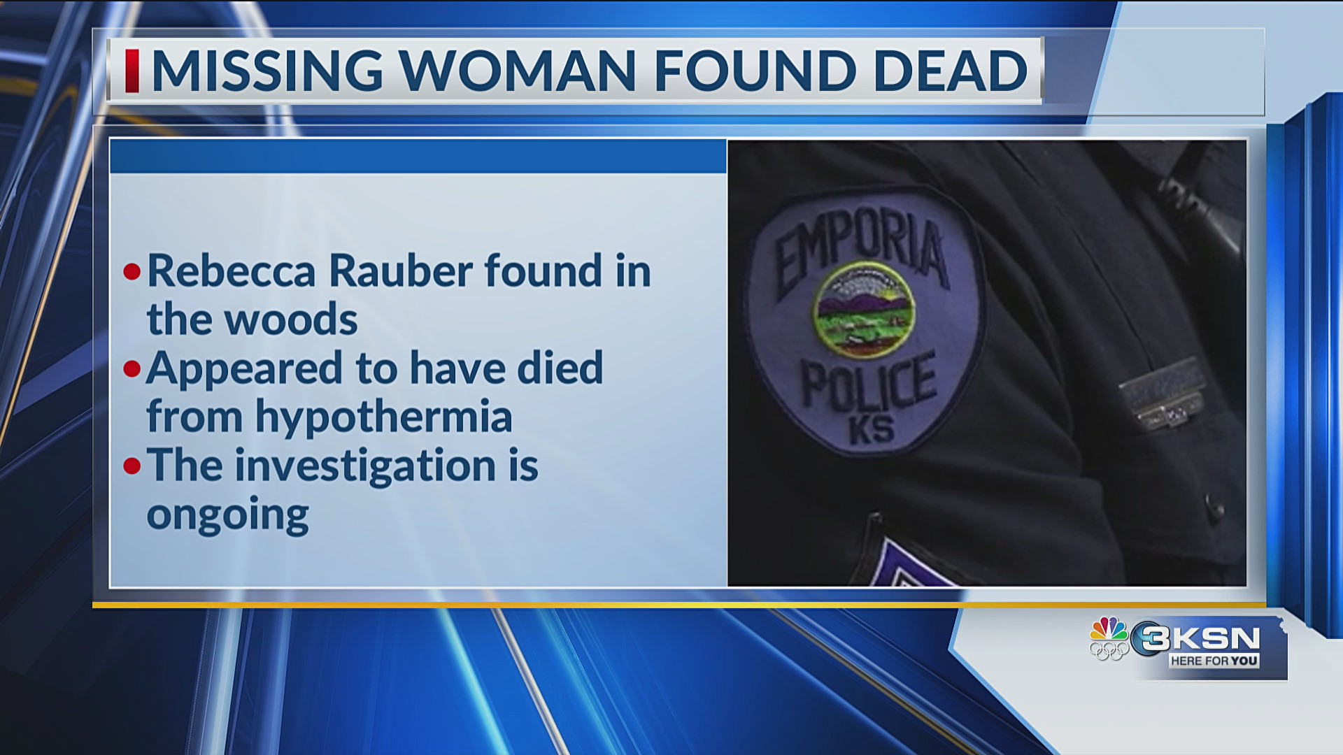 Emporia police: Missing woman found deceased – KSN-TV