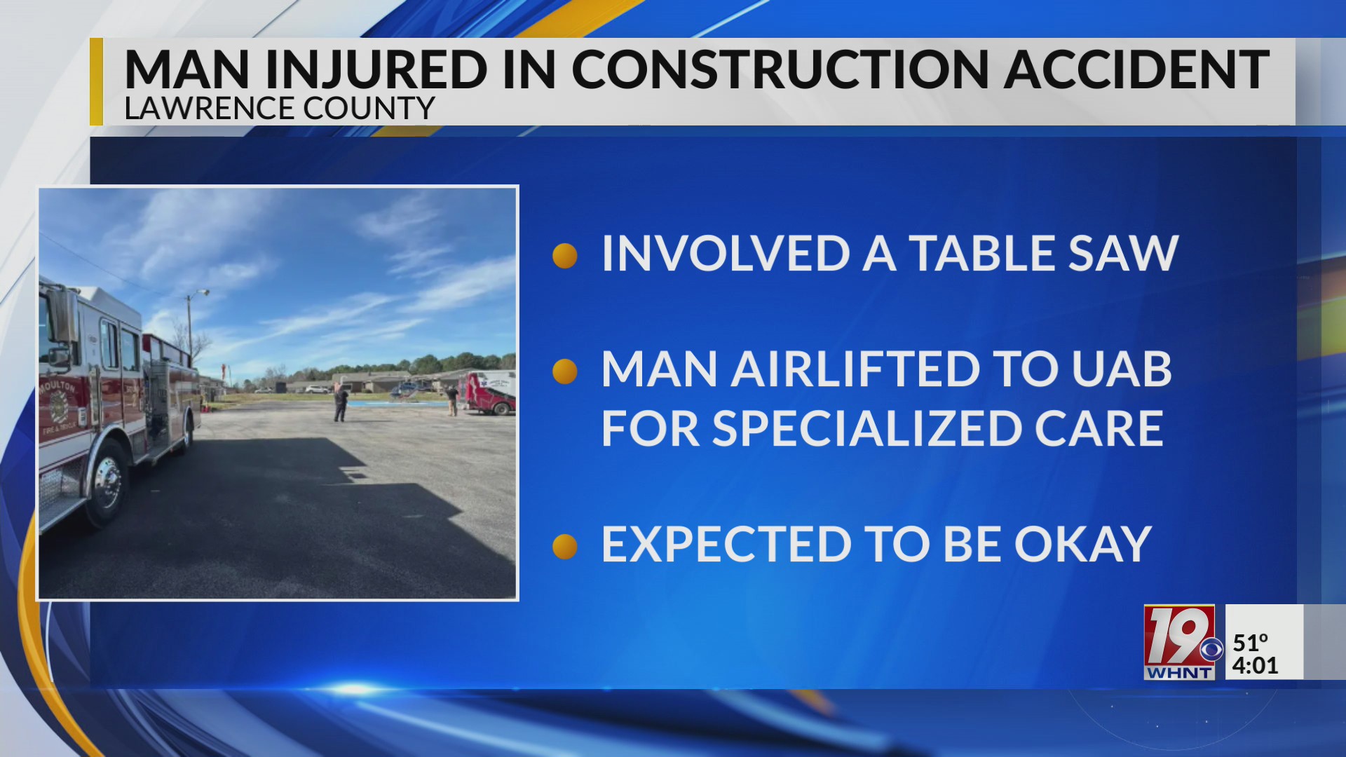 Man Airlifted to Hospital After Serious Hand Injury During Construction ...