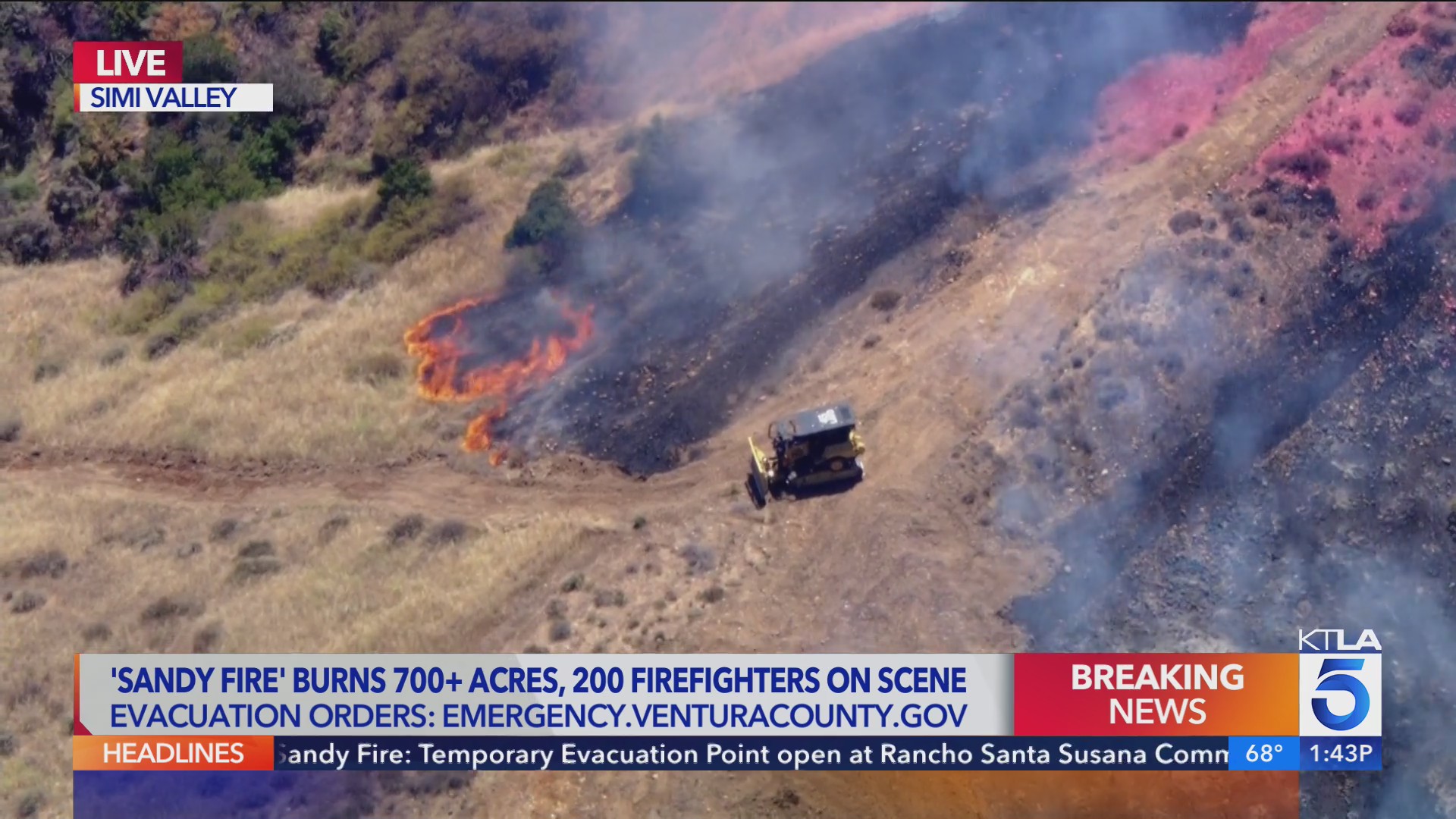 Sandy Fire burns over 700 acres in Simi Valley – KTLA
