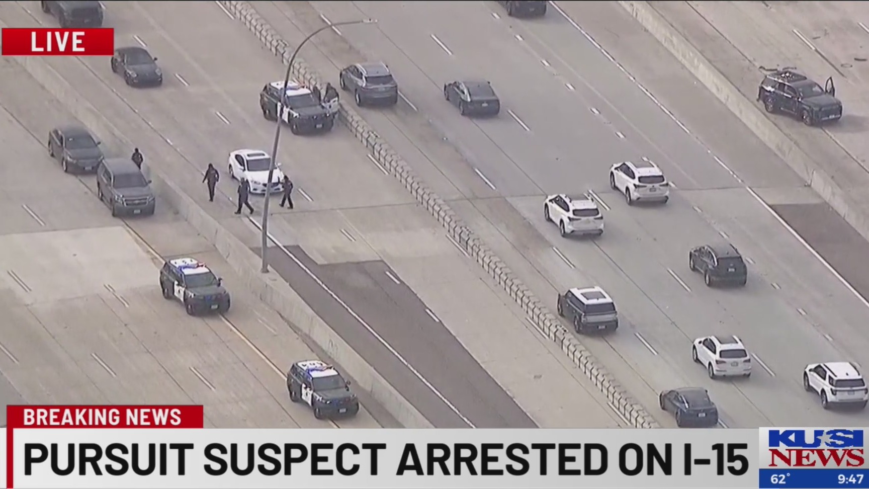 WATCH: I-15 pursuit ends, female arrested – FOX 5 San Diego & KUSI News