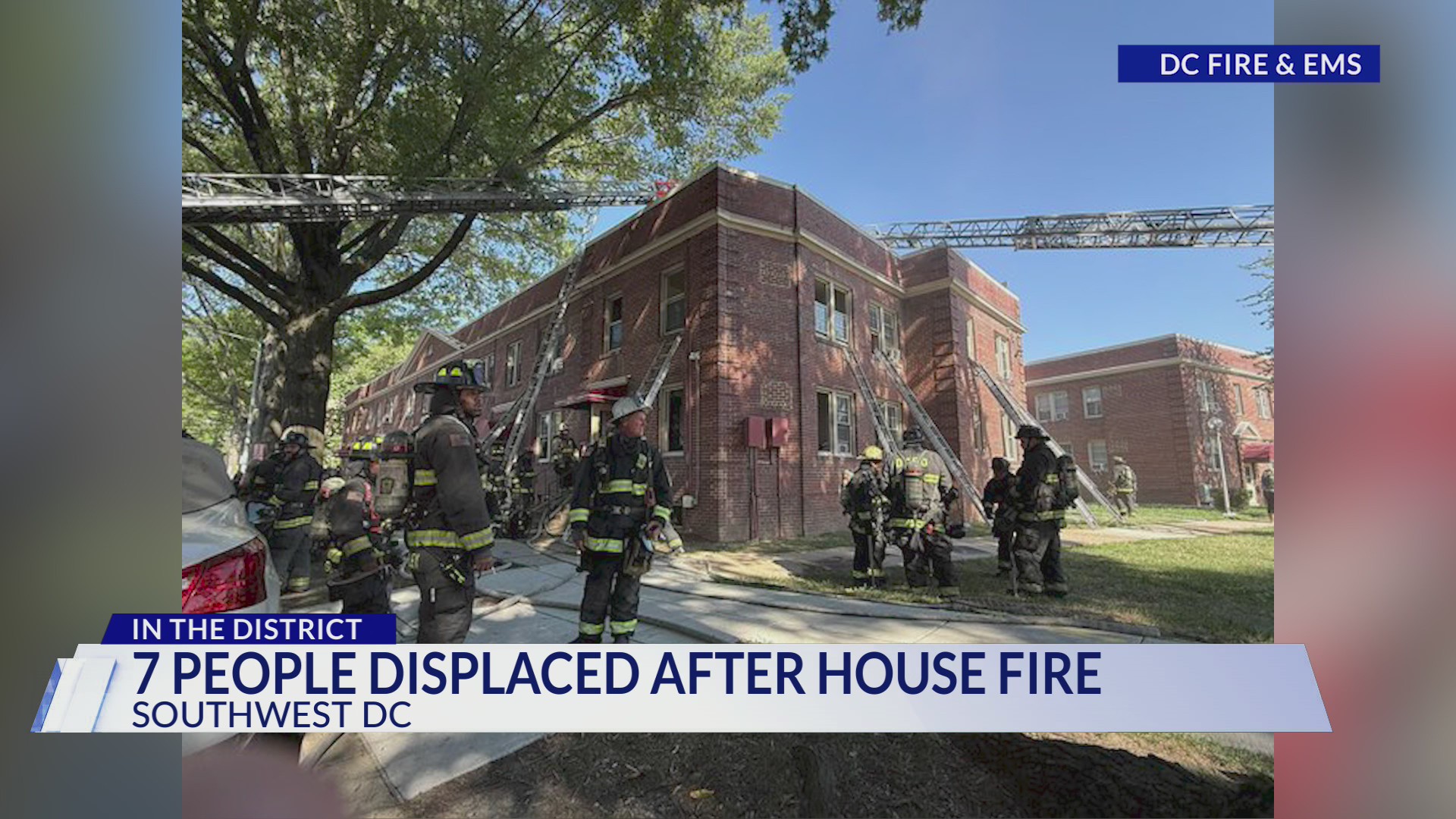 Several people, 3 pets displaced in Southwest DC rowhouse fire